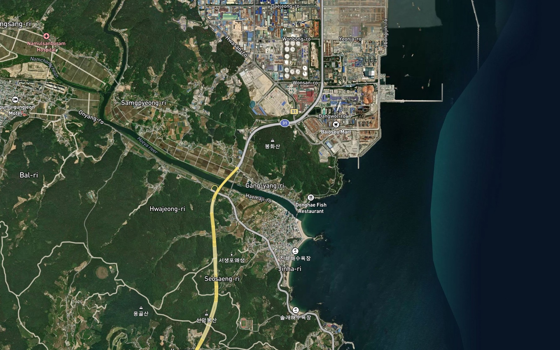 Satellite map of the Hwasanji