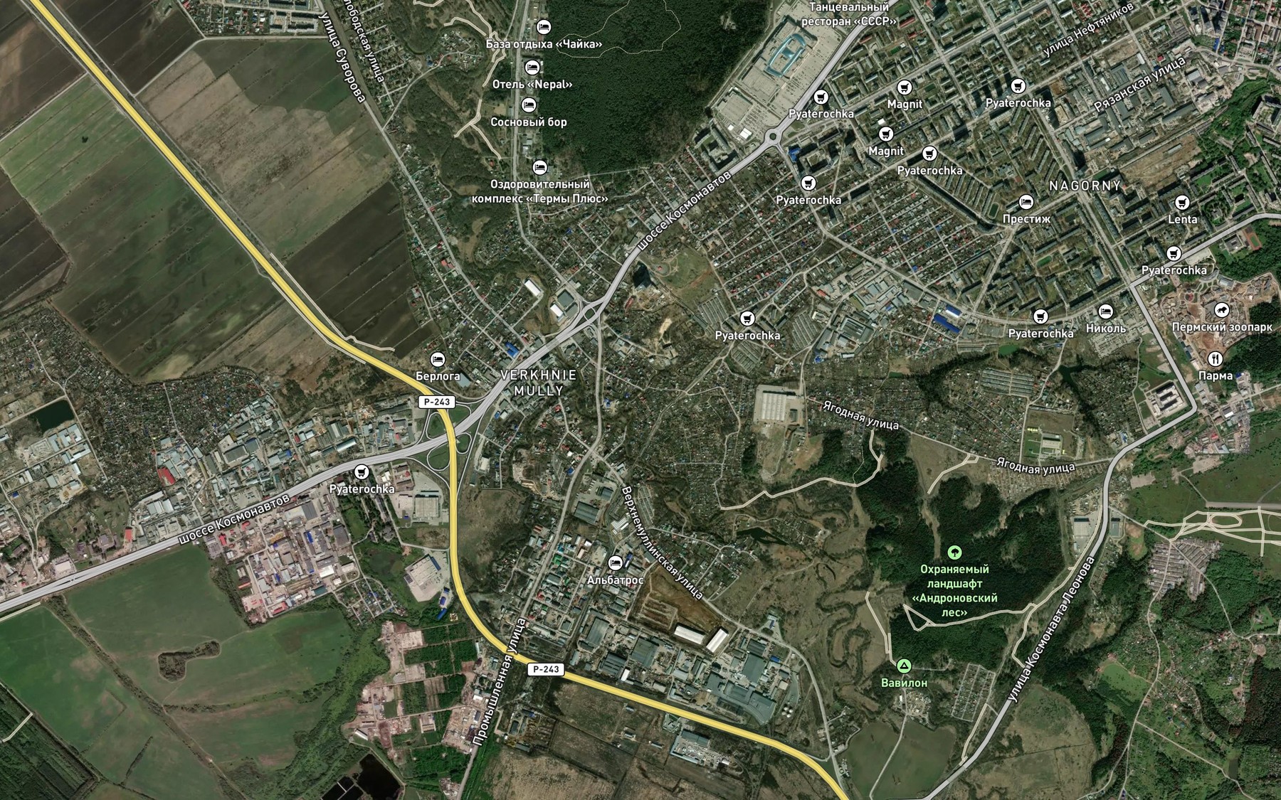 Satellite map of the Pyzh