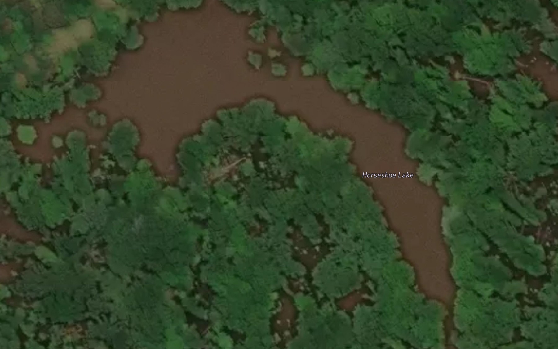 Satellite map of the Horseshoe Lake