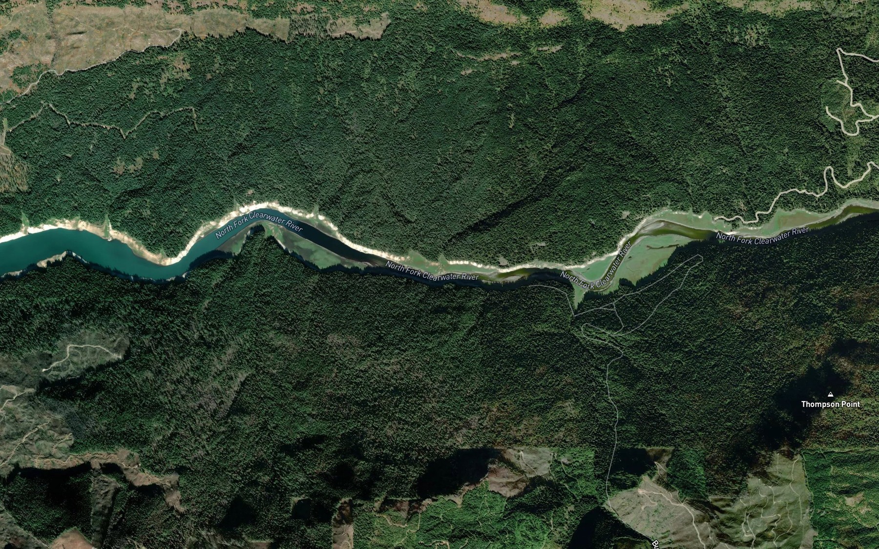 Satellite map of the Thrasher Creek