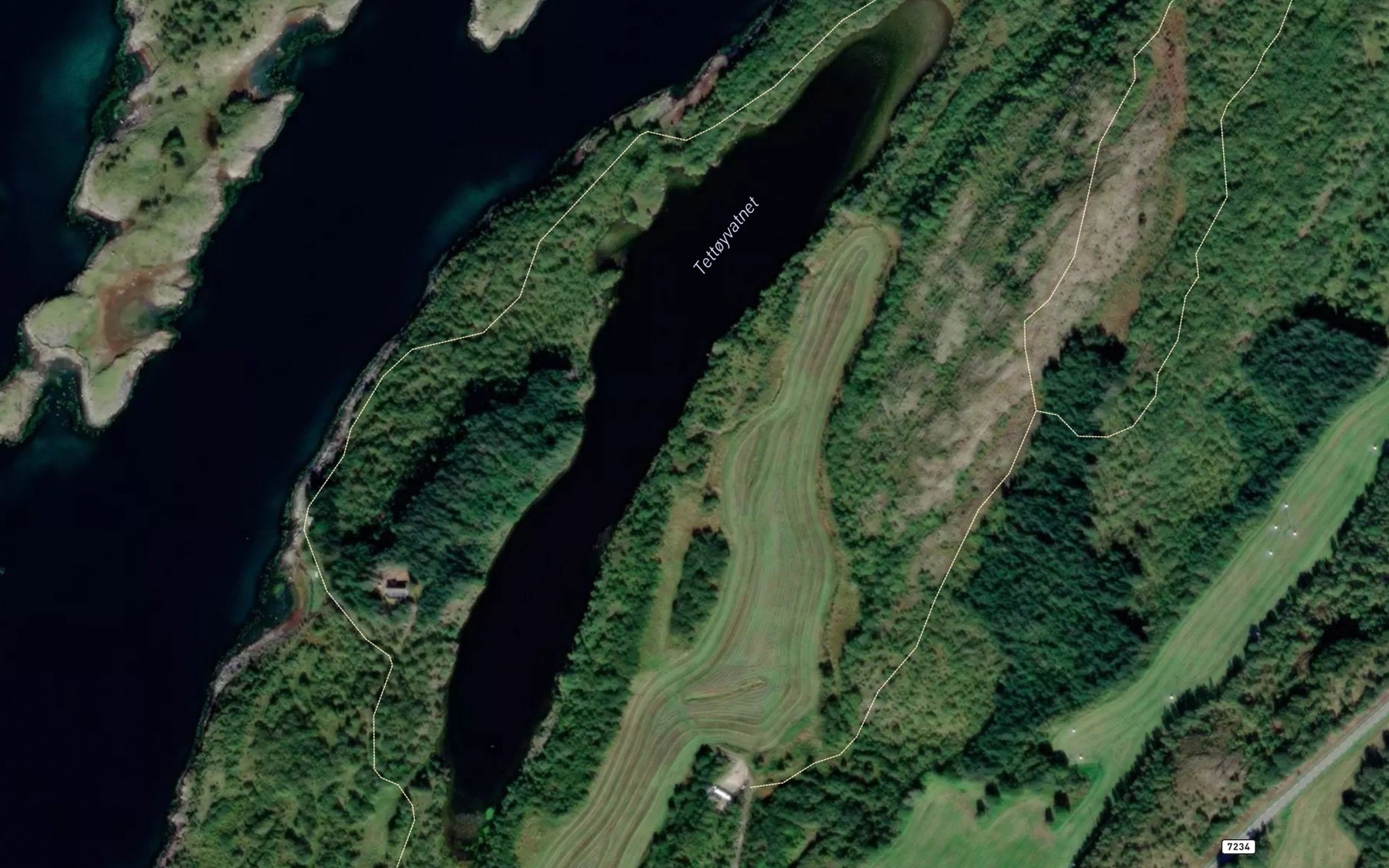 Satellite map of the Tettoyvatnet