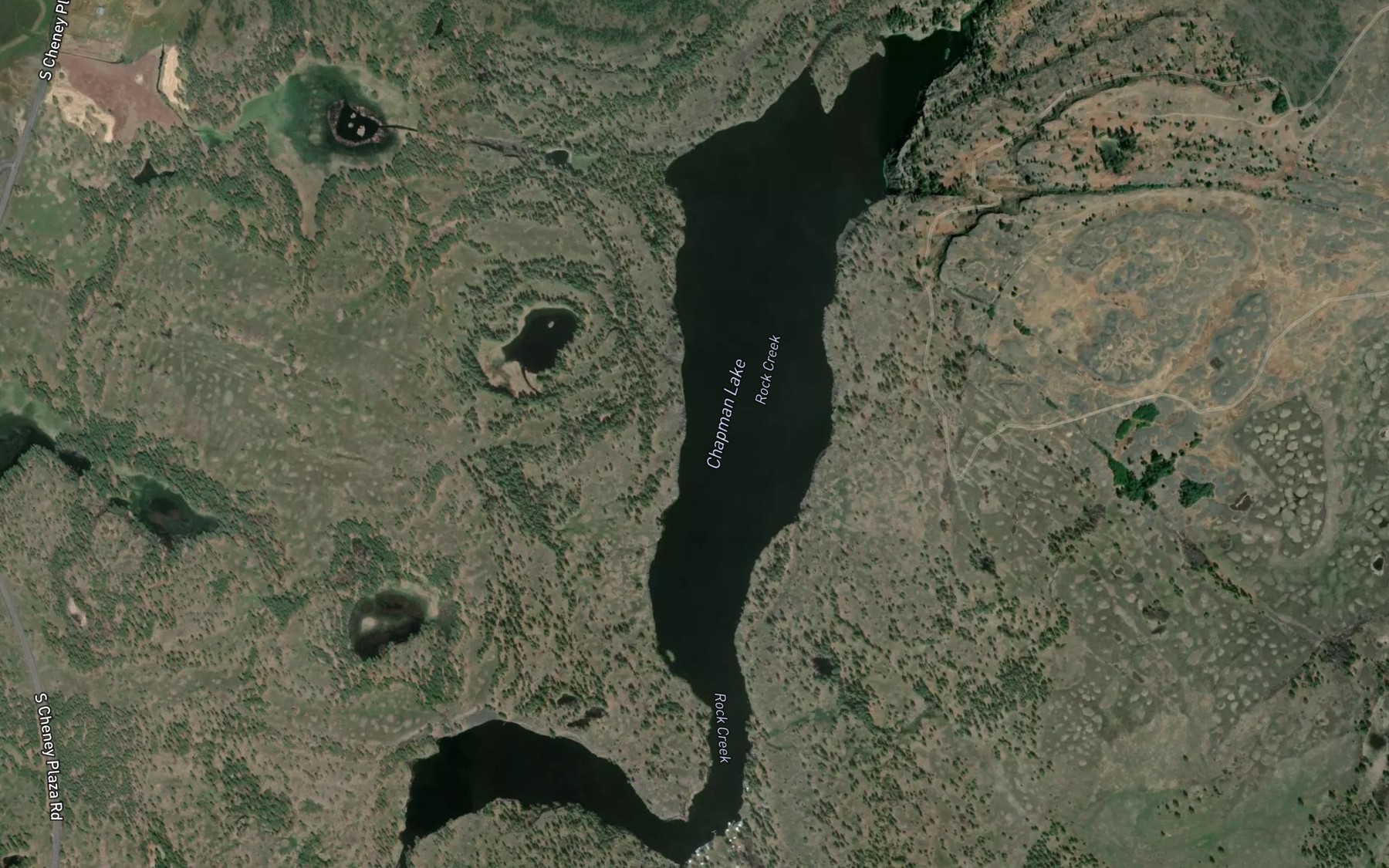 Satellite map of the Chapman Lake