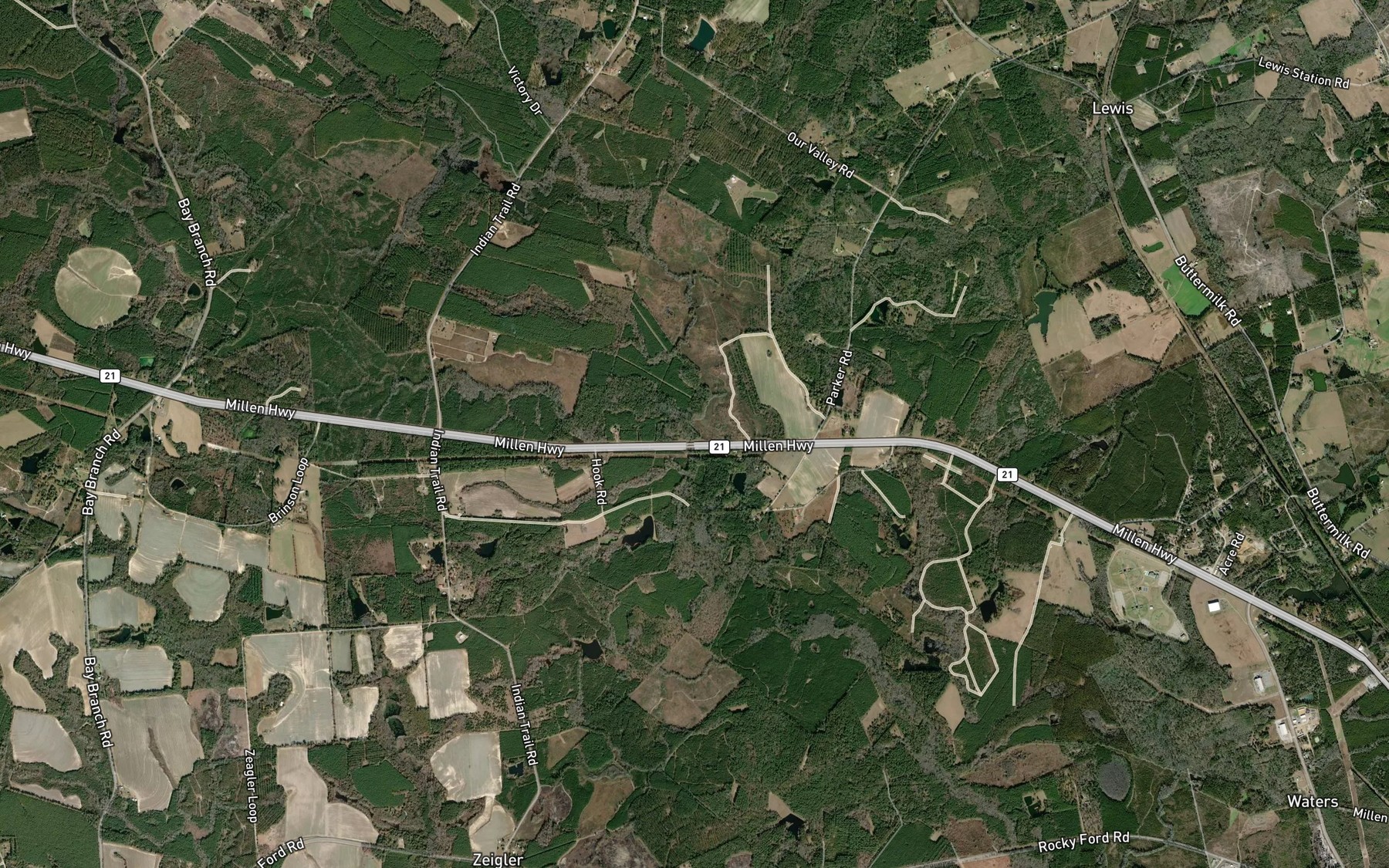 Satellite map of the Bay Branch