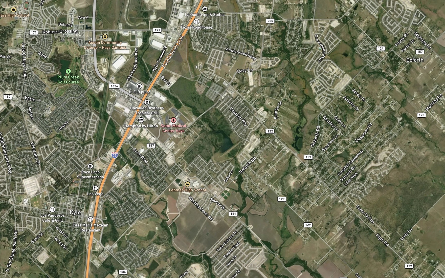 Satellite map of the Soil Conservation Service Site 5 Reservoir