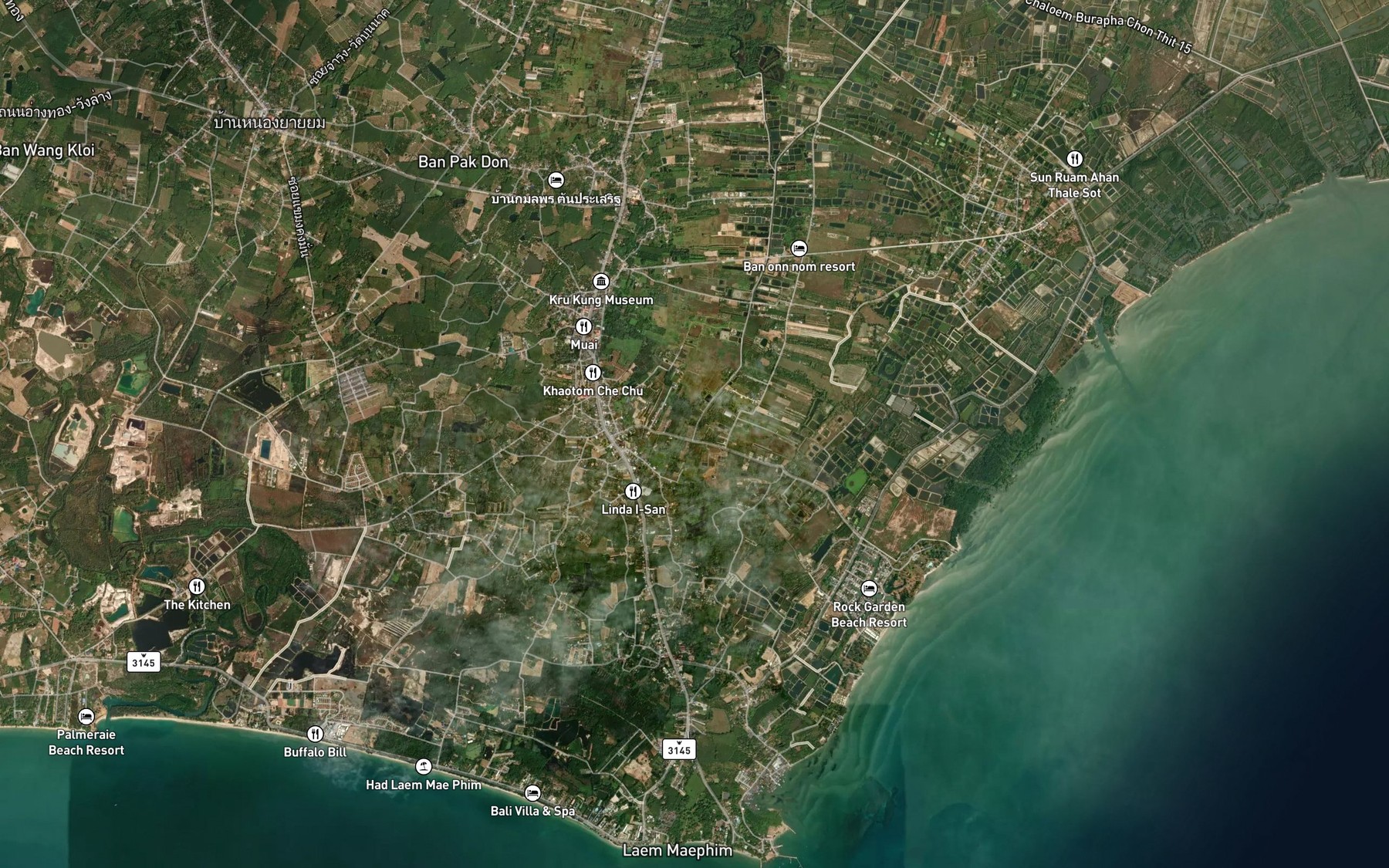 Satellite map of the Khlong Noen Kho