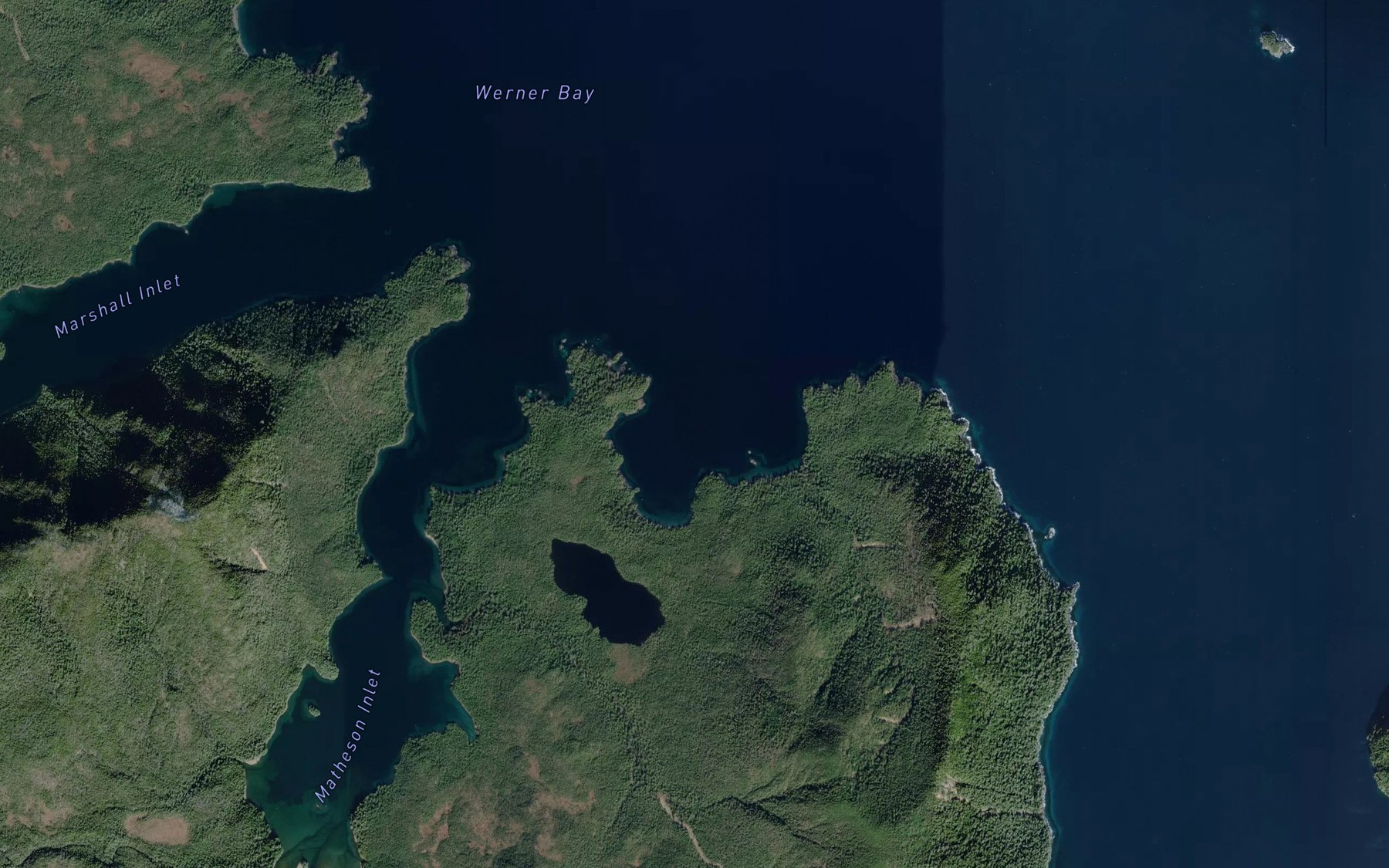 Satellite map of the Newberry Cove