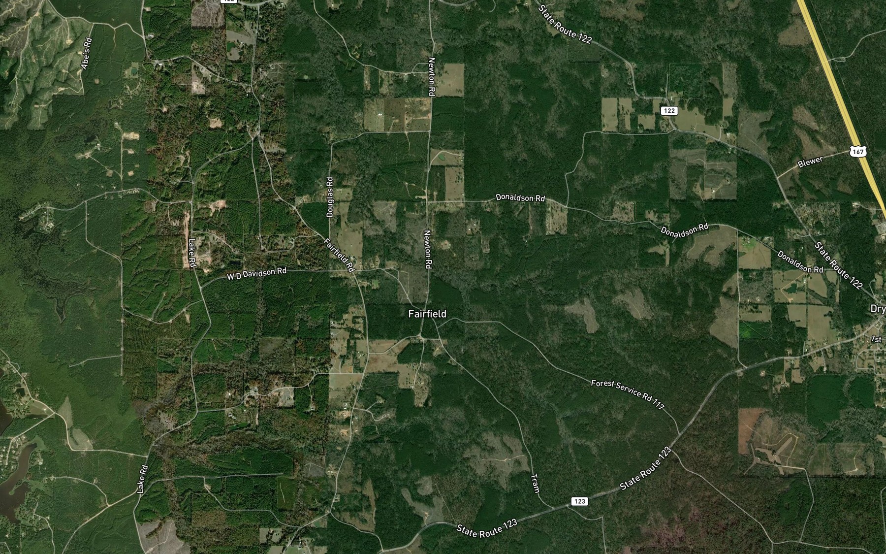 Satellite map of the Cypress Creek
