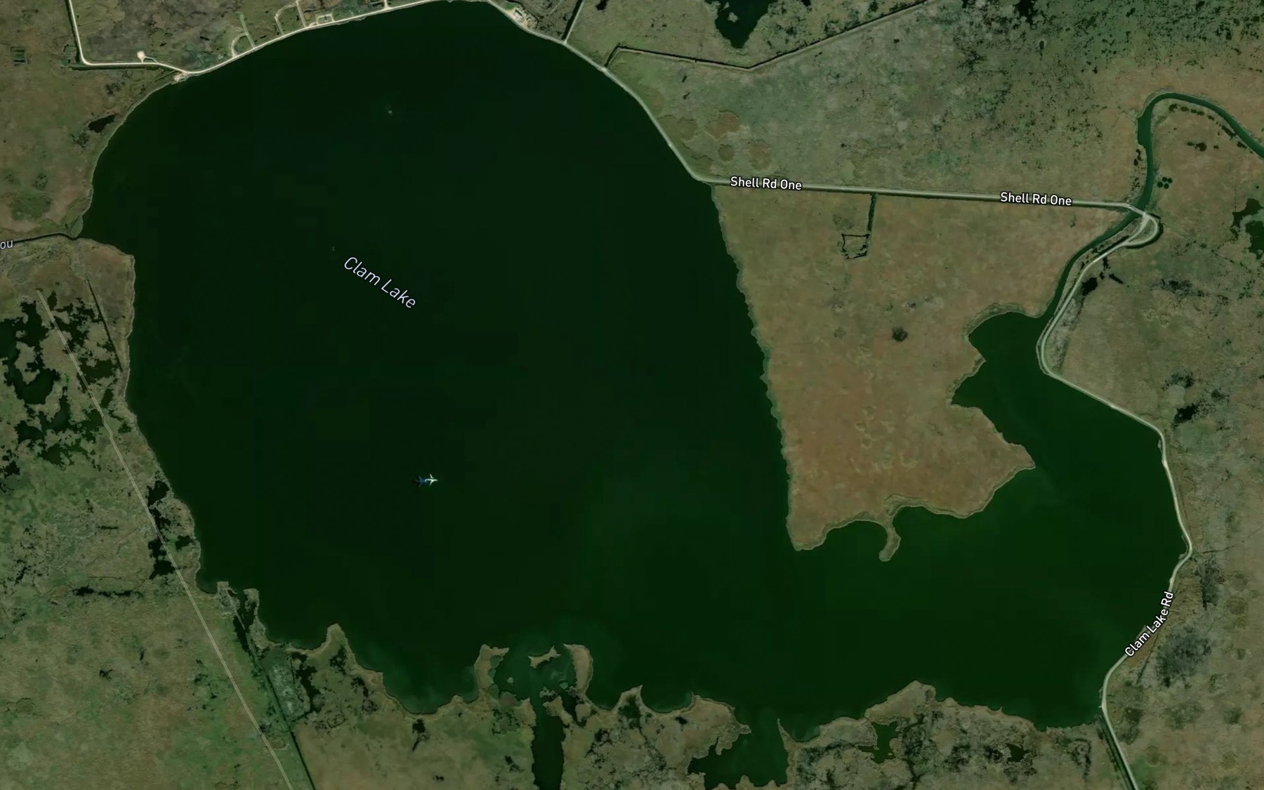 Satellite map of the Clam Lake
