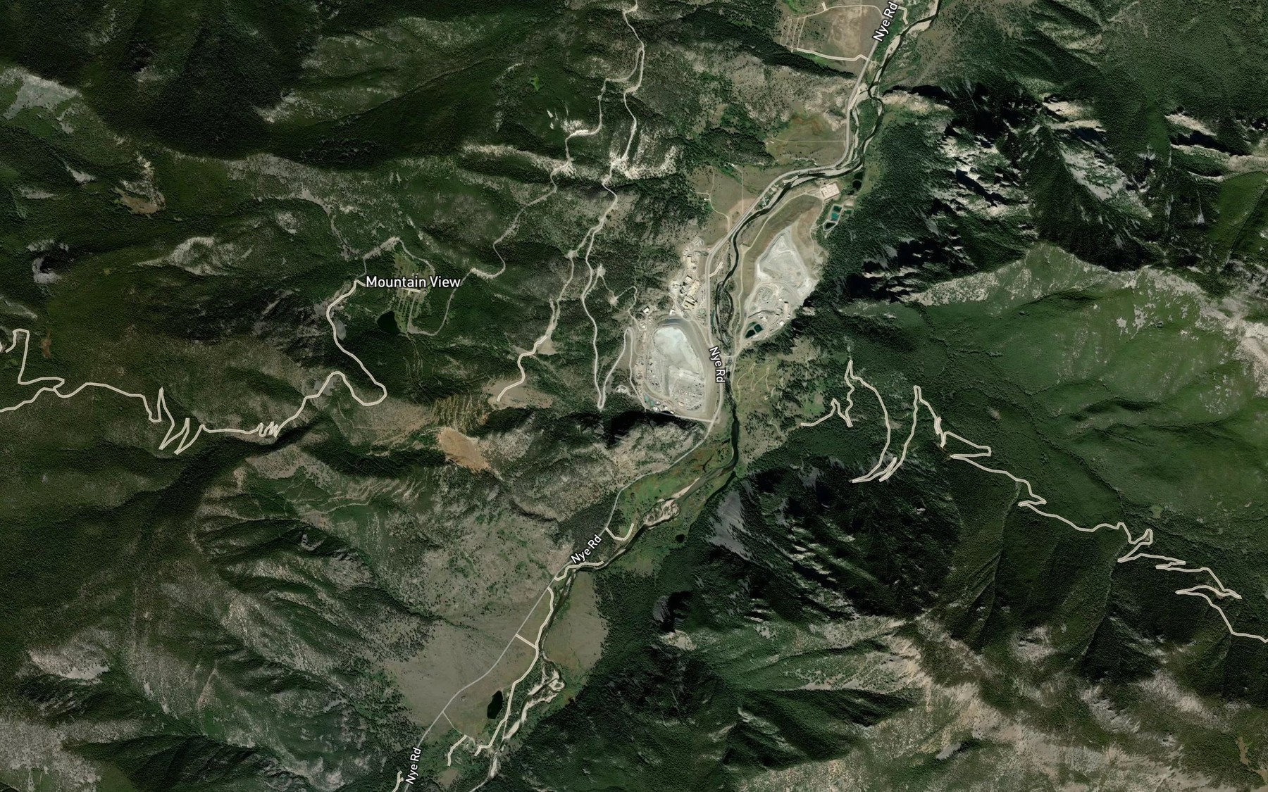 Satellite map of the Mountain View Creek