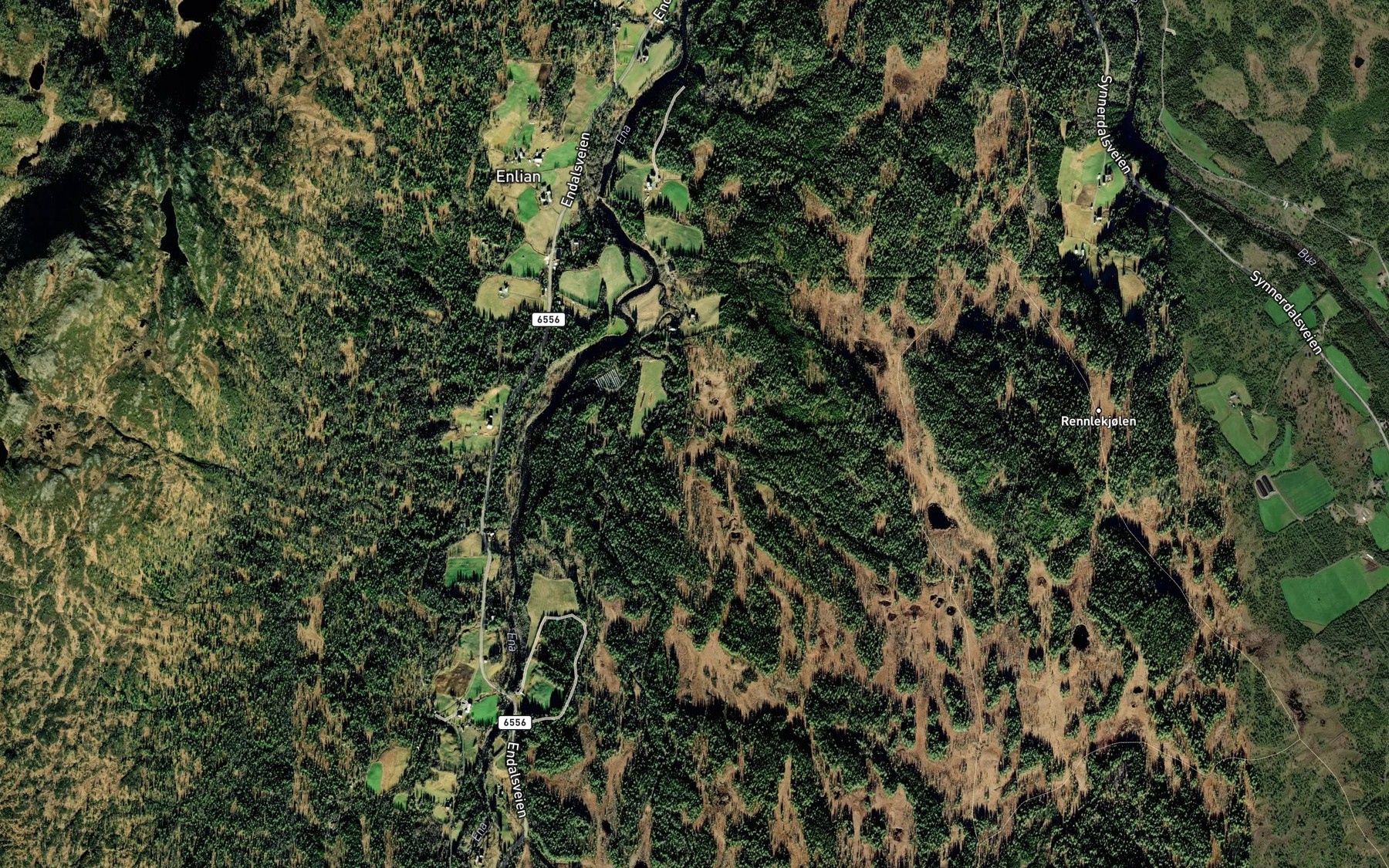 Satellite map of the Myrbekken
