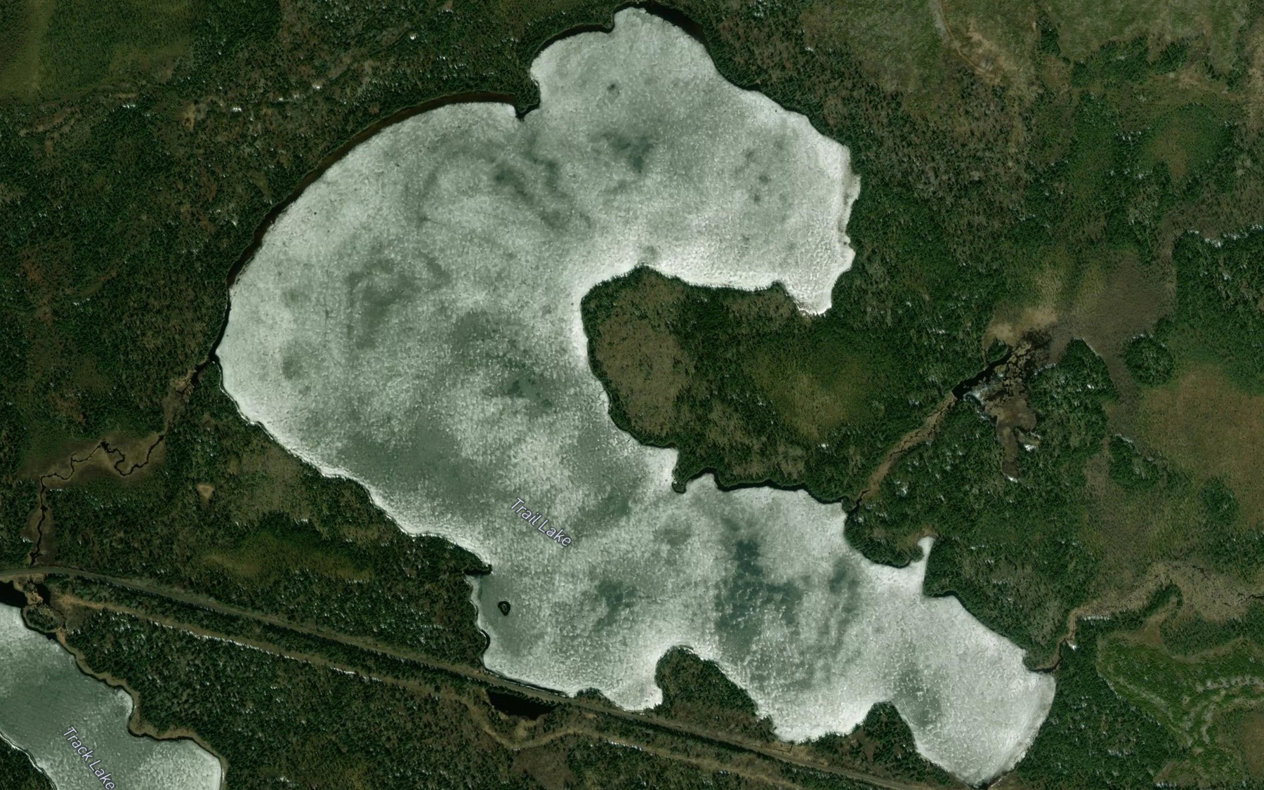 Satellite map of the Trail Lake