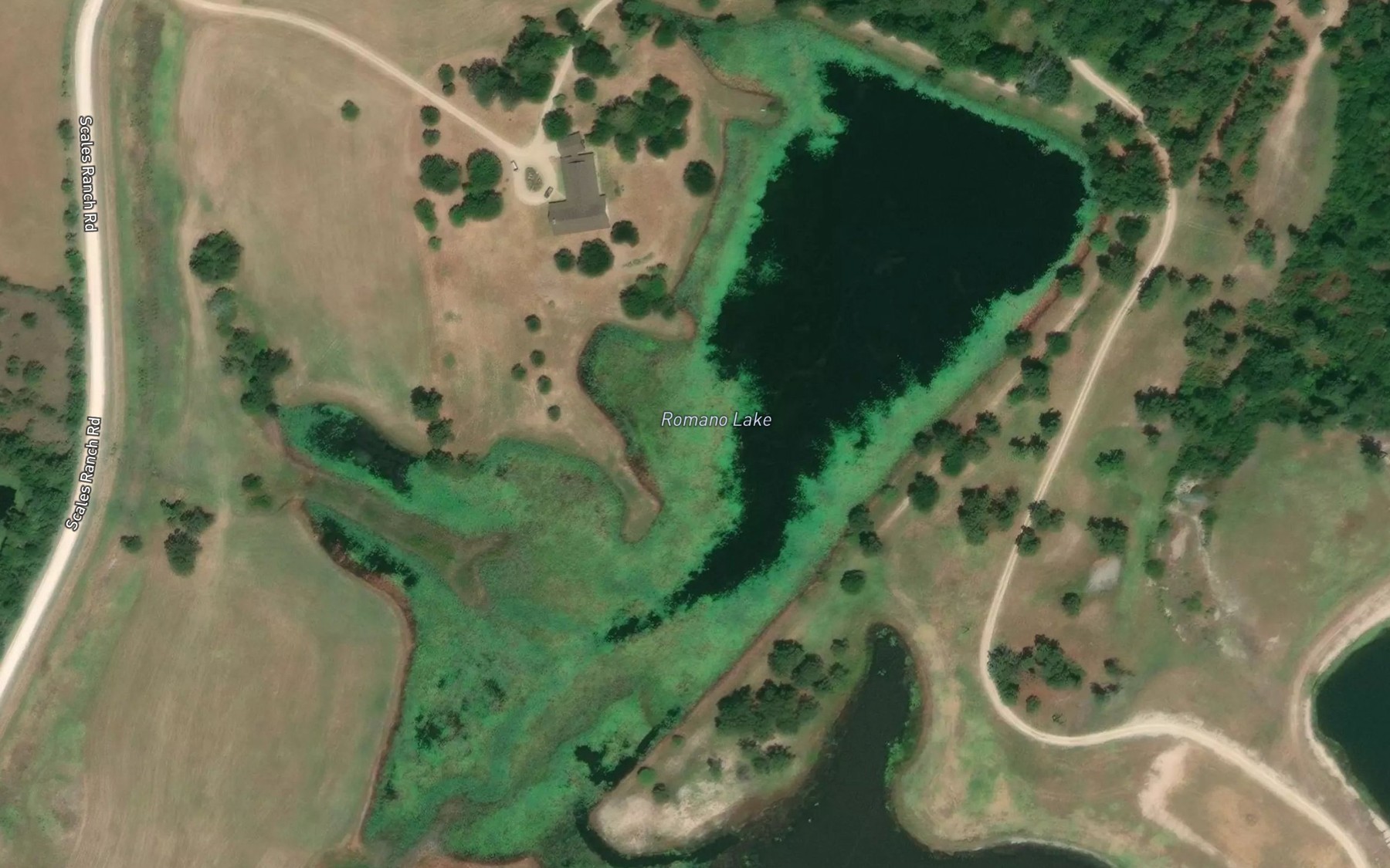 Satellite map of the Romano Lake