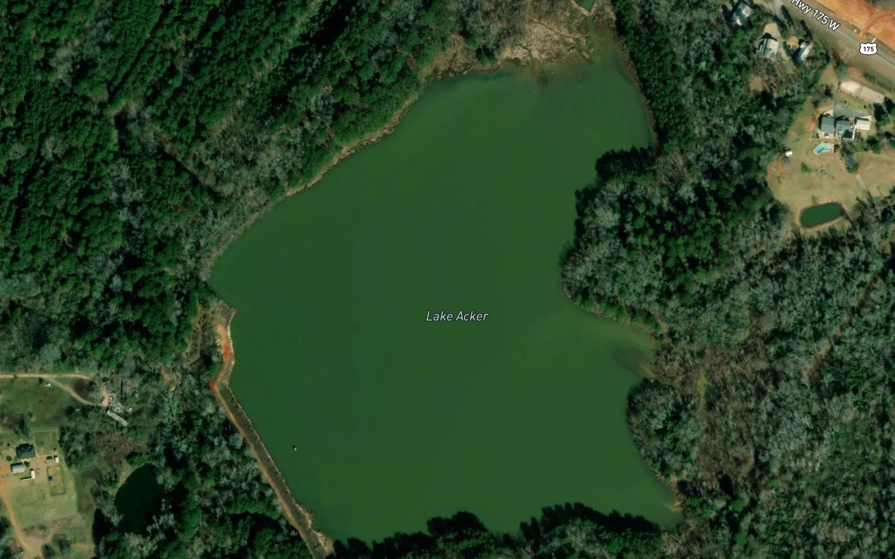 Satellite map of the Lake Acker