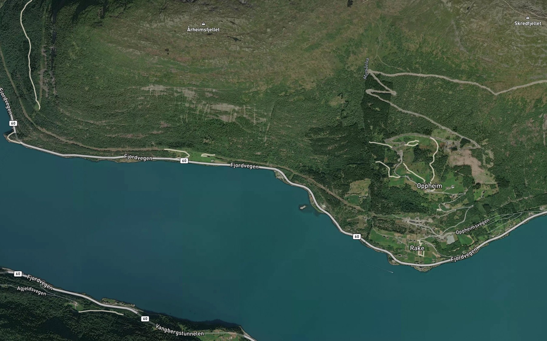 Satellite map of the Vetlevika
