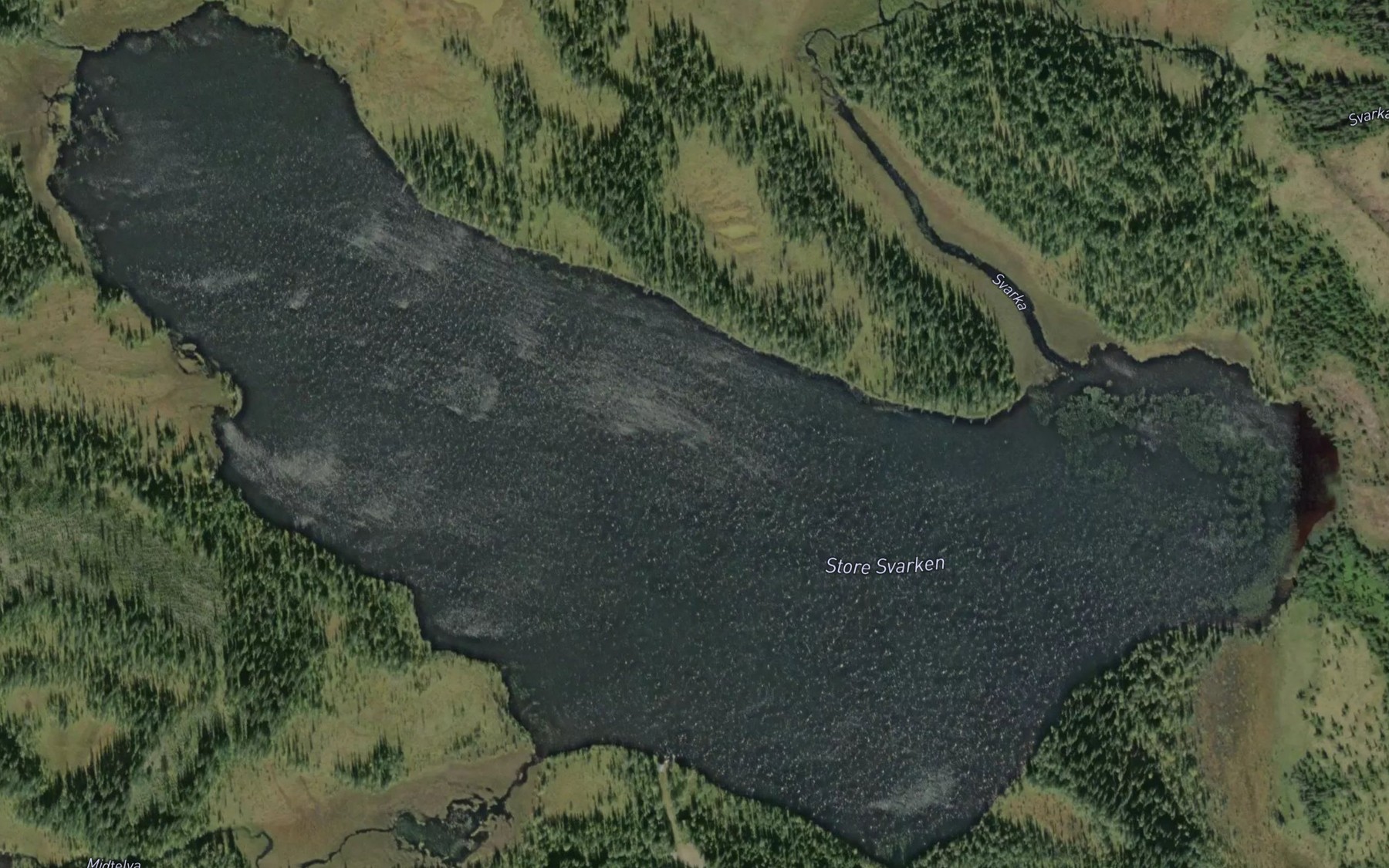 Satellite map of the Store Svarken
