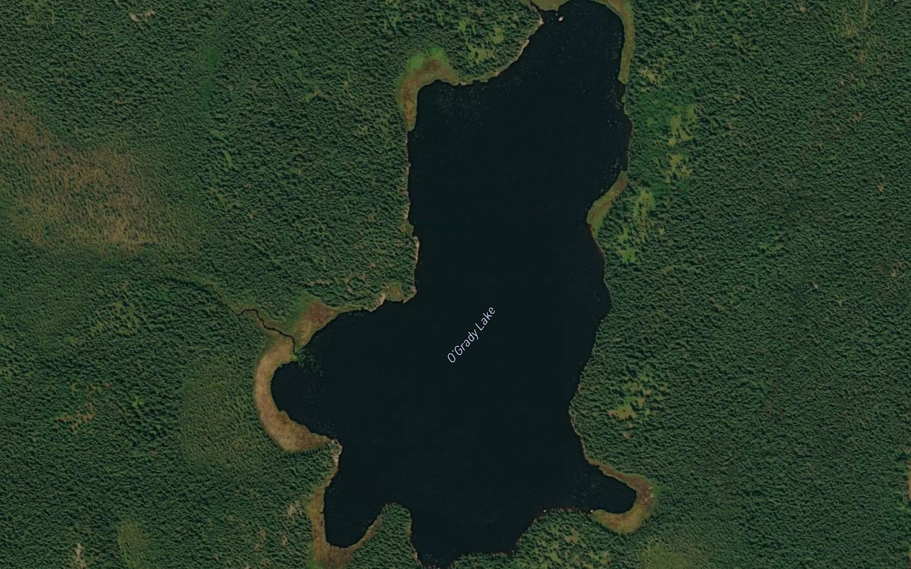 Satellite map of the O'Grady Lake