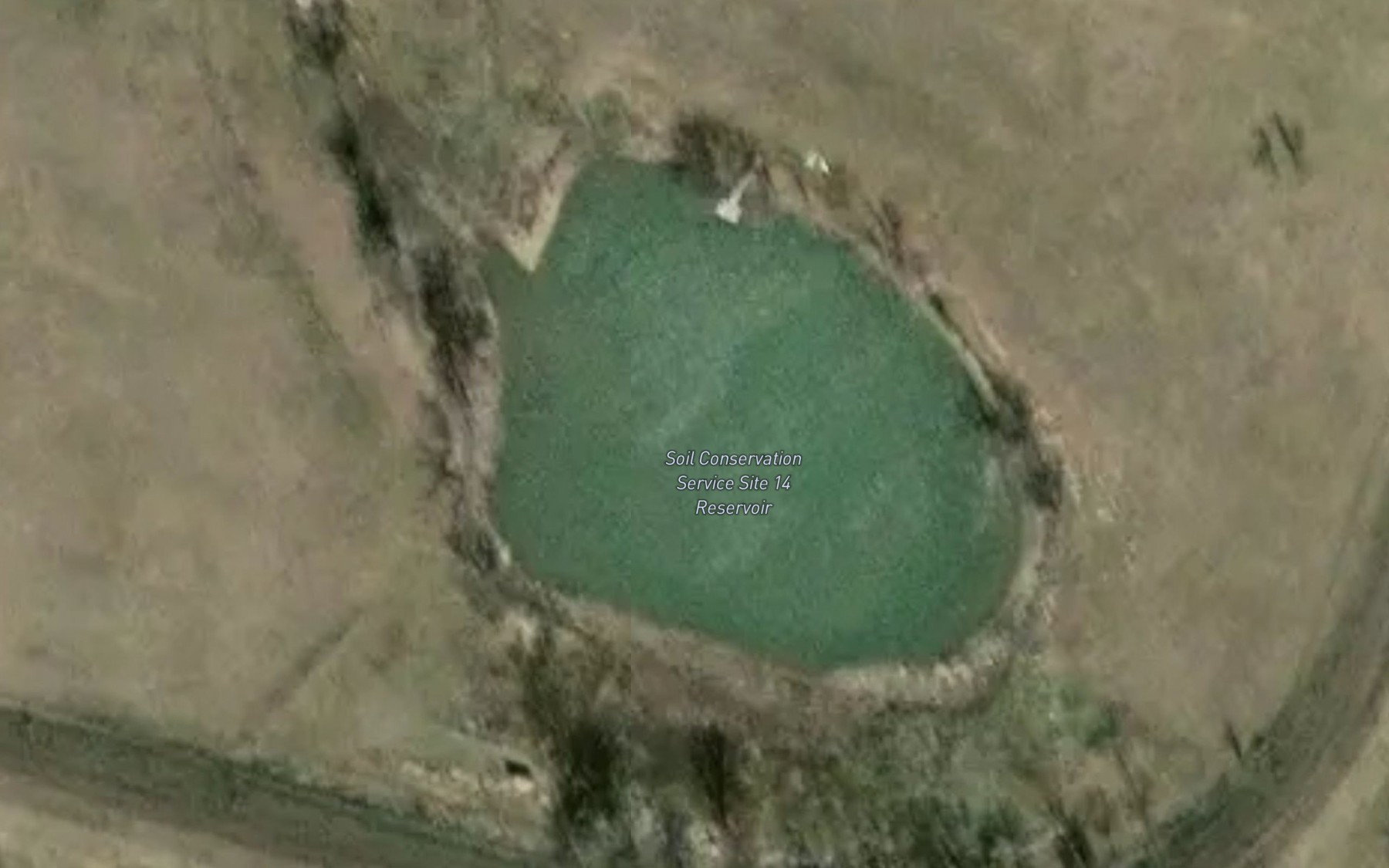 Satellite map of the Soil Conservation Service Site 14 Reservoir