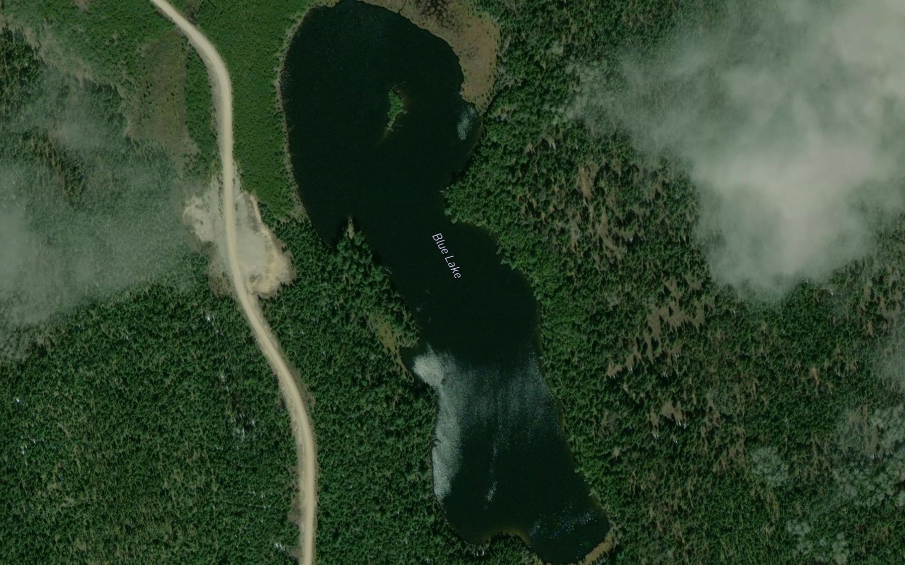 Satellite map of the Blue Lake