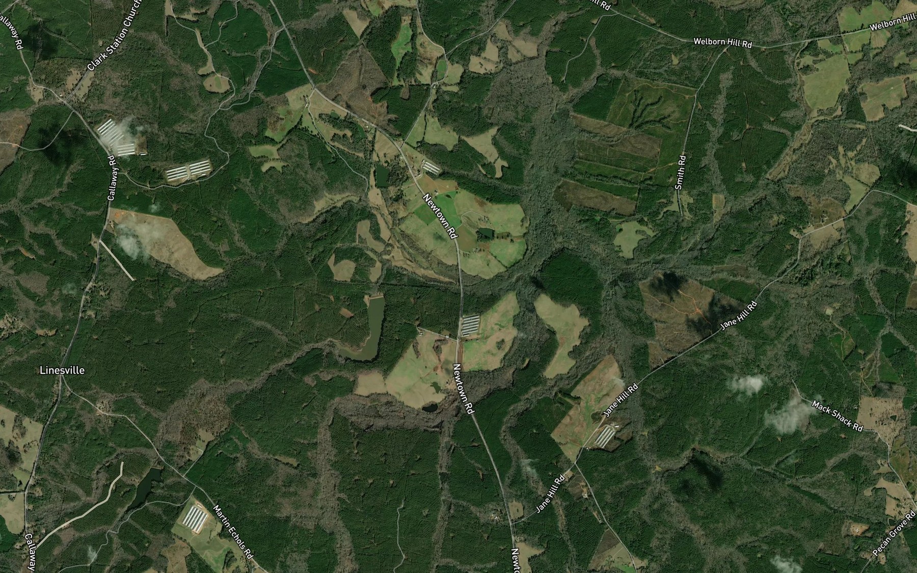 Satellite map of the Jordan Branch