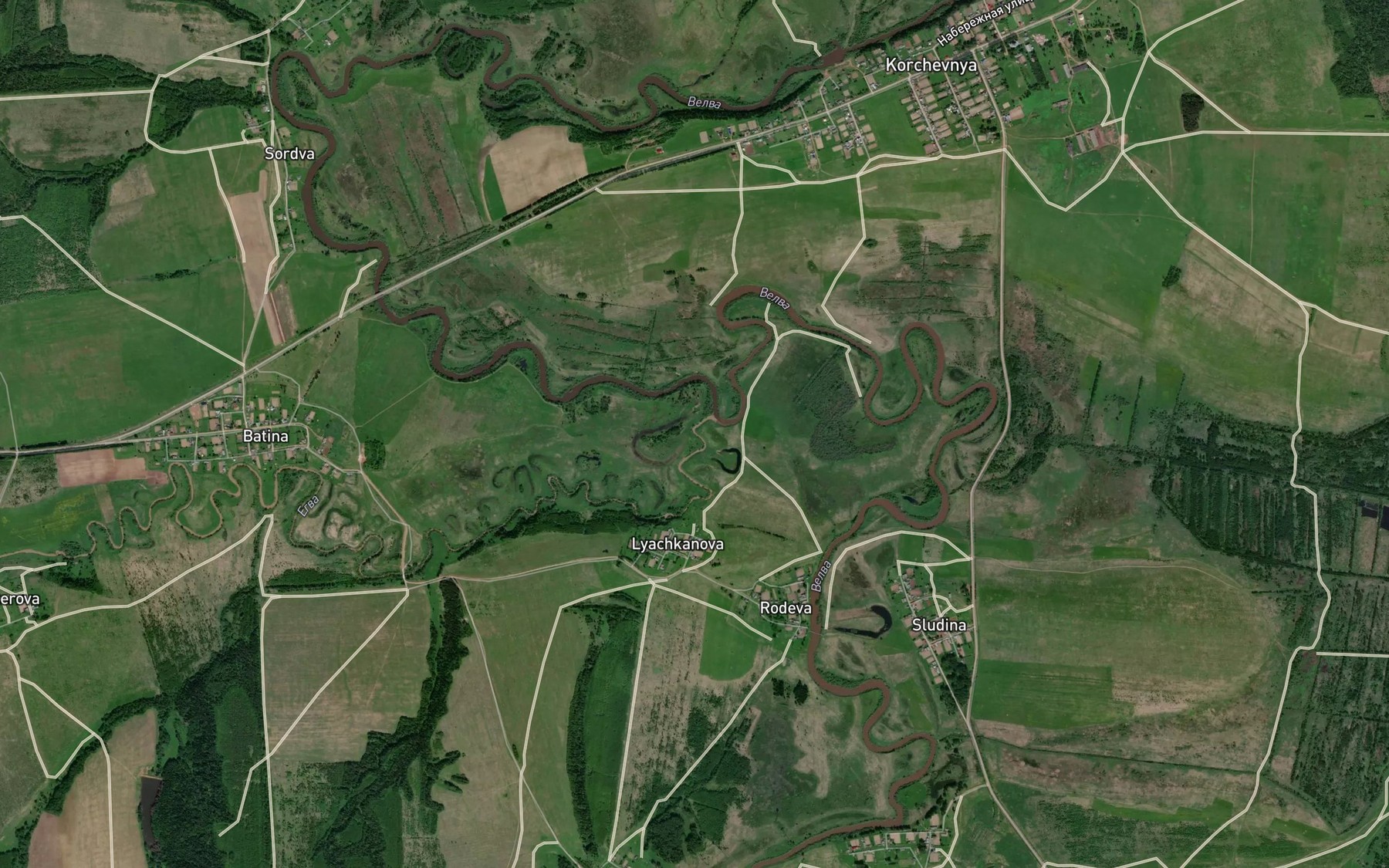 Satellite map of the Yegva