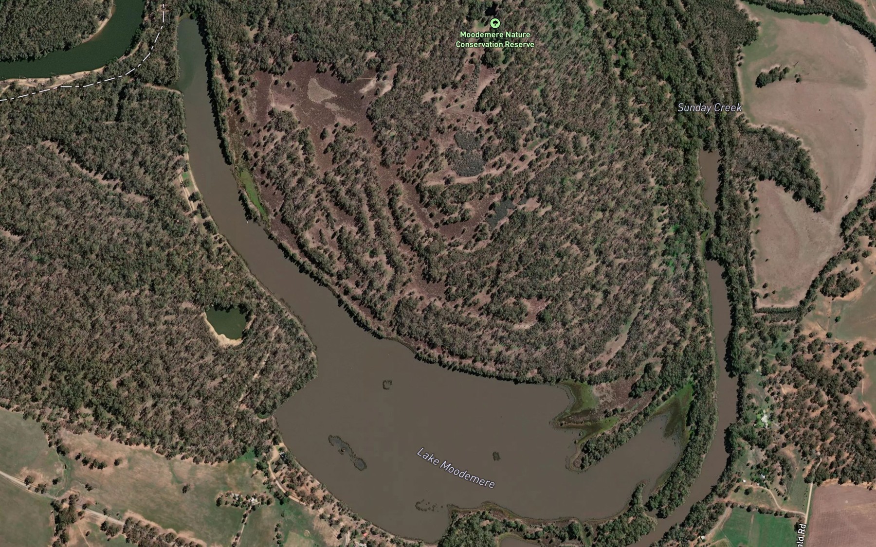 Satellite map of the Lake Moodemere