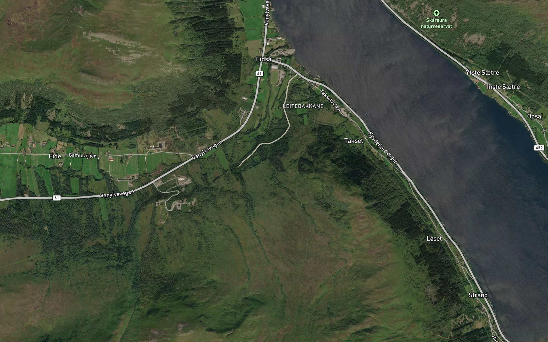Satellite map of the Breiteigselva