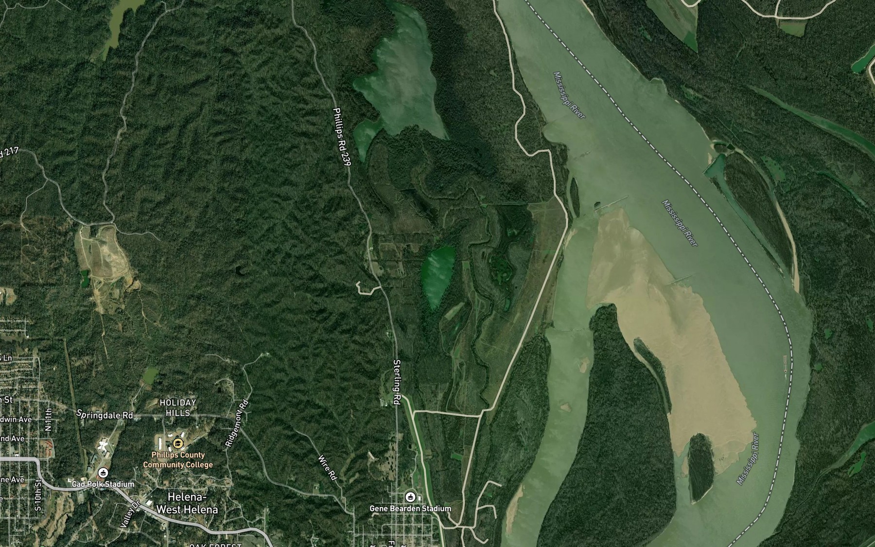 Satellite map of the Brushy Lake