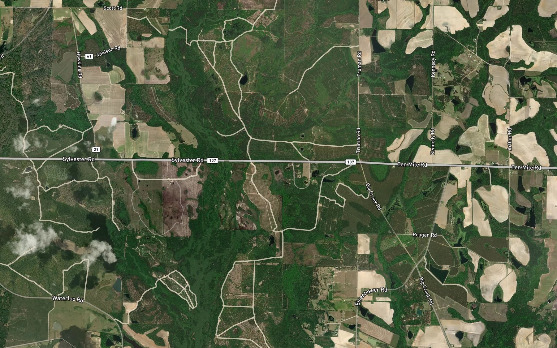 Satellite map of the Coleman Pond