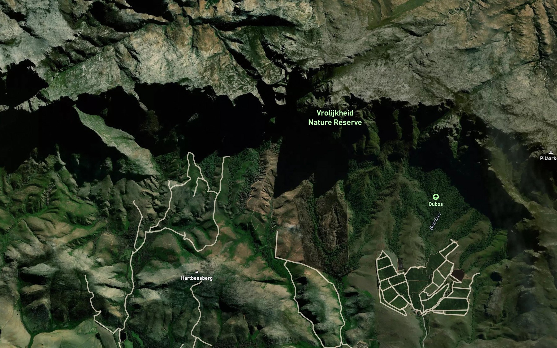 Satellite map of the Worteldrifkloof