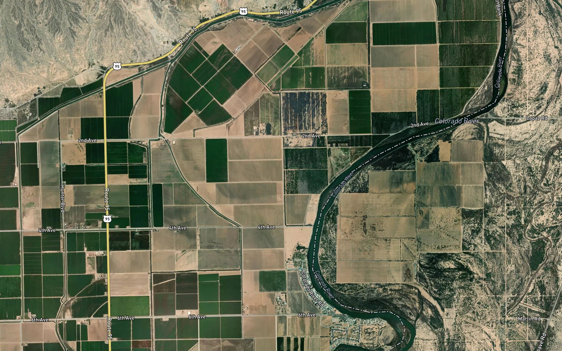 Satellite map of the Olive Lake Drain
