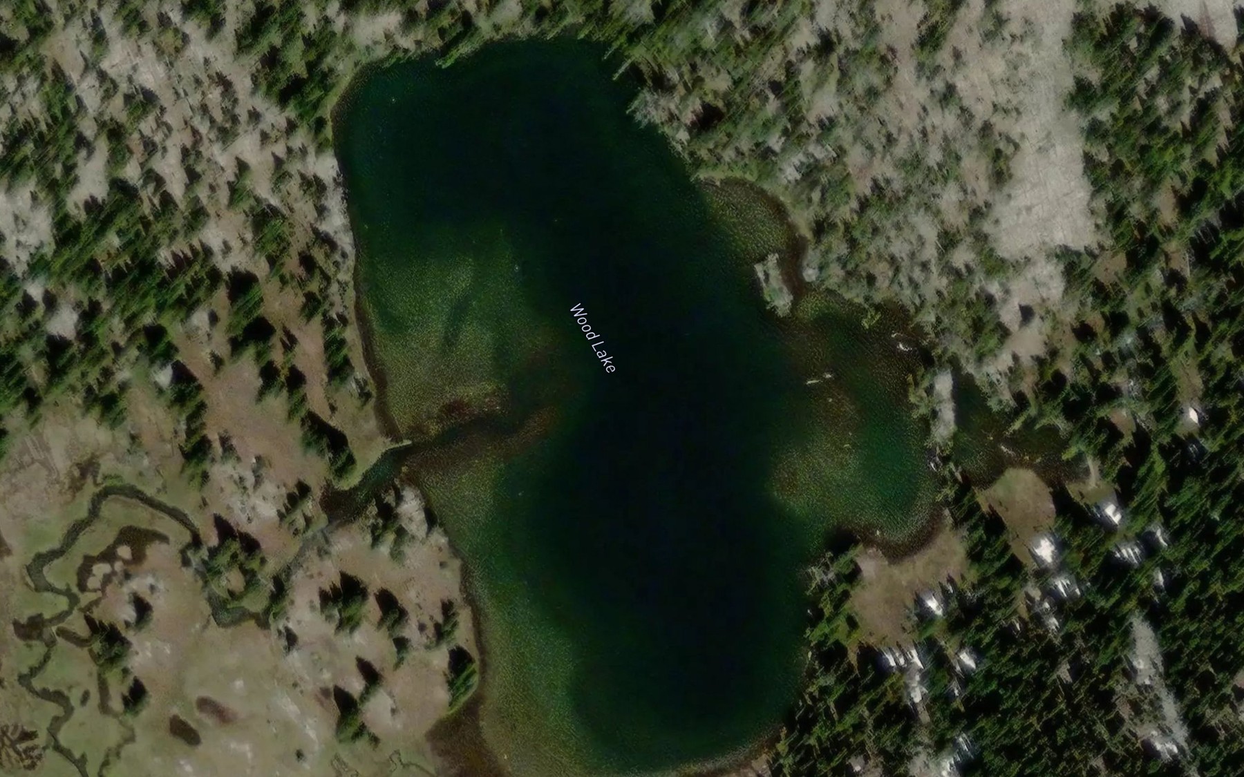 Satellite map of the Wood Lake
