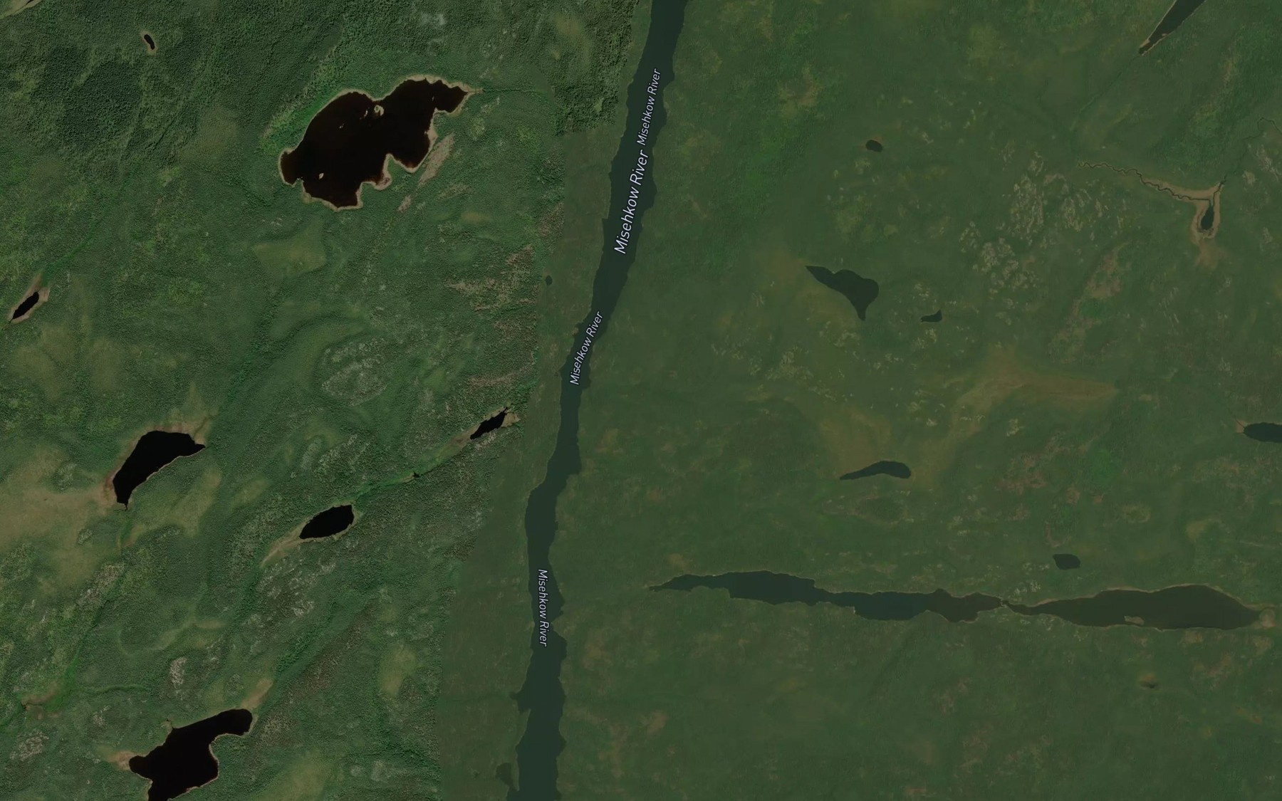 Satellite map of the Rockcliff Lake