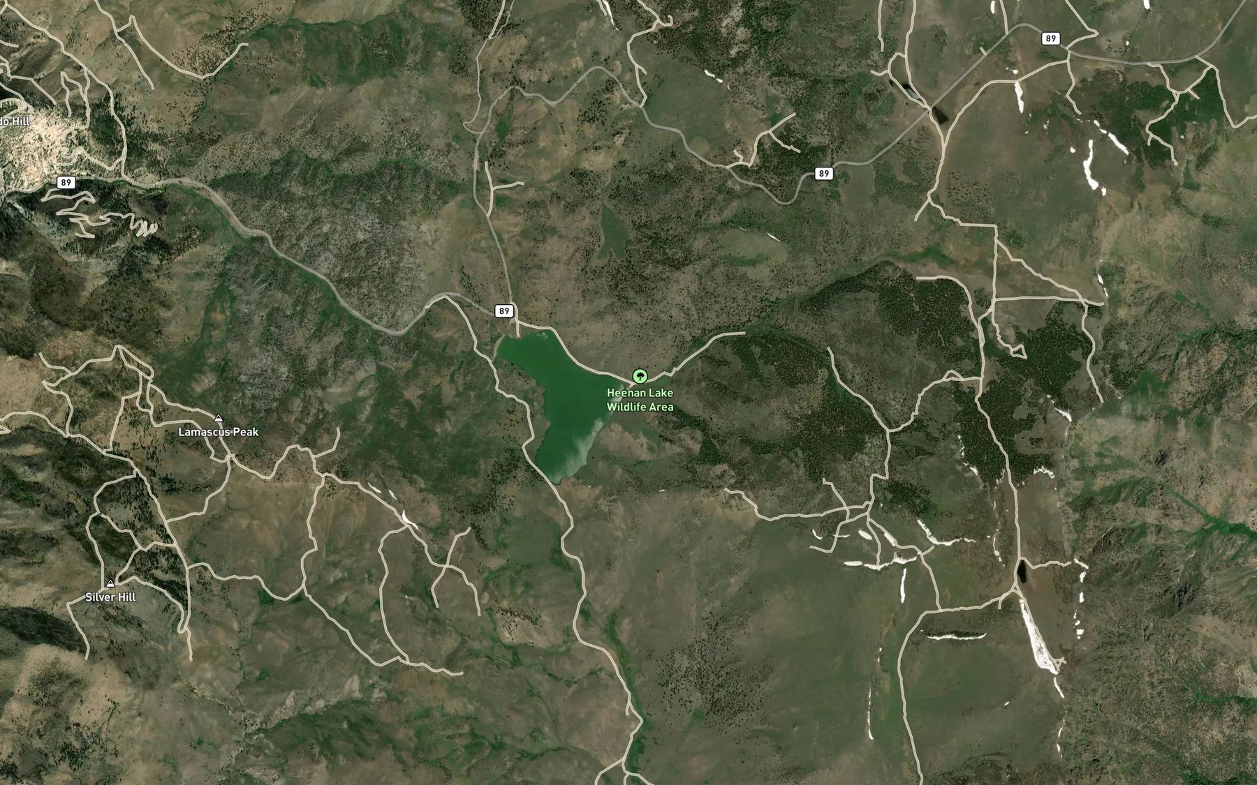 Satellite map of the Heenan Creek