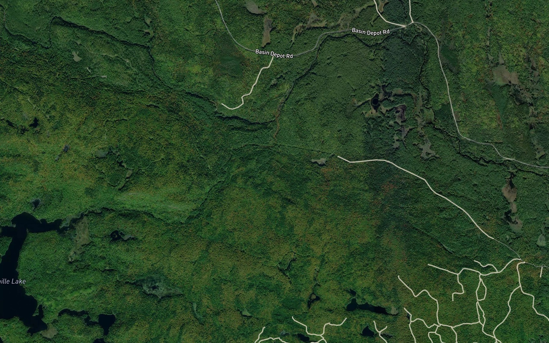 Satellite map of the Robitaille Creek