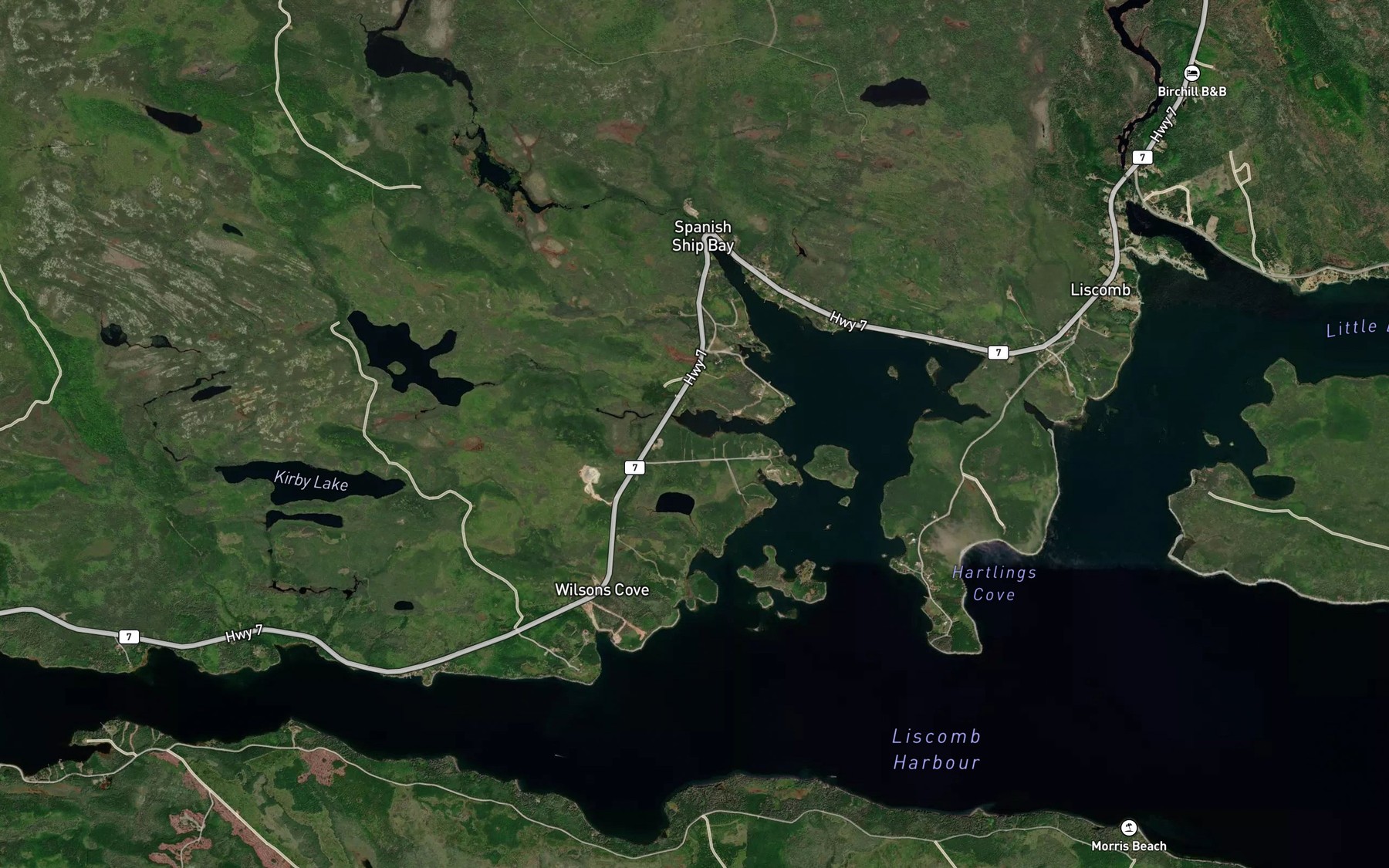 Satellite map of the Hooper Brook