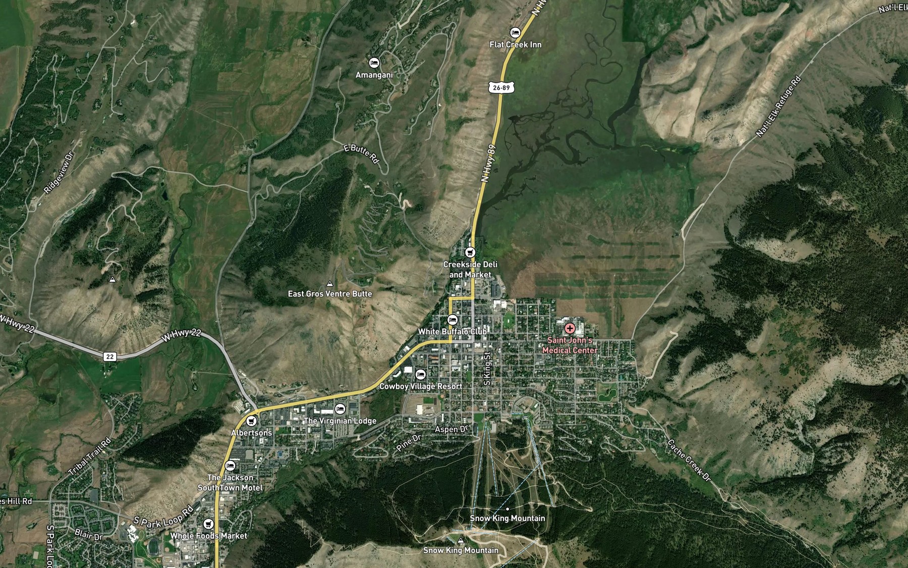 Satellite map of the Cache Creek