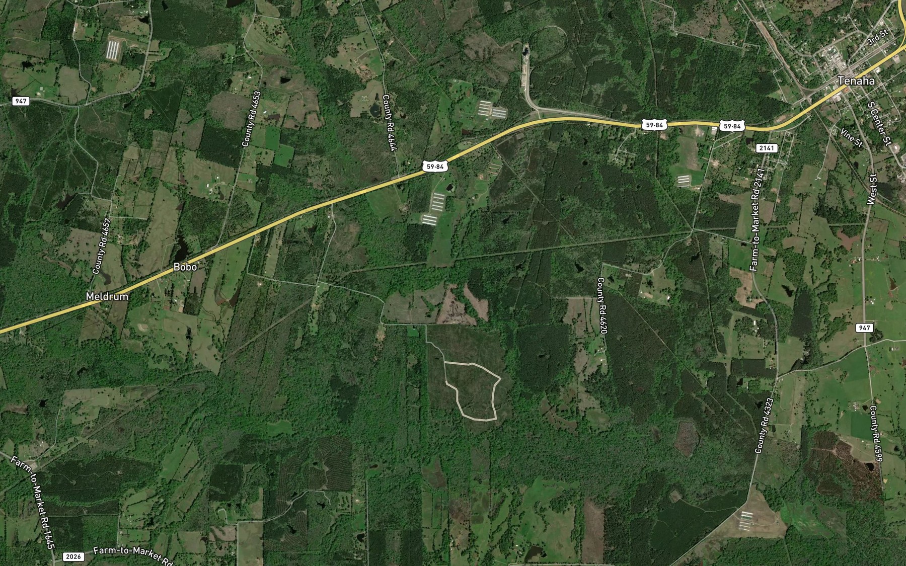 Satellite map of the Lightfoot Creek