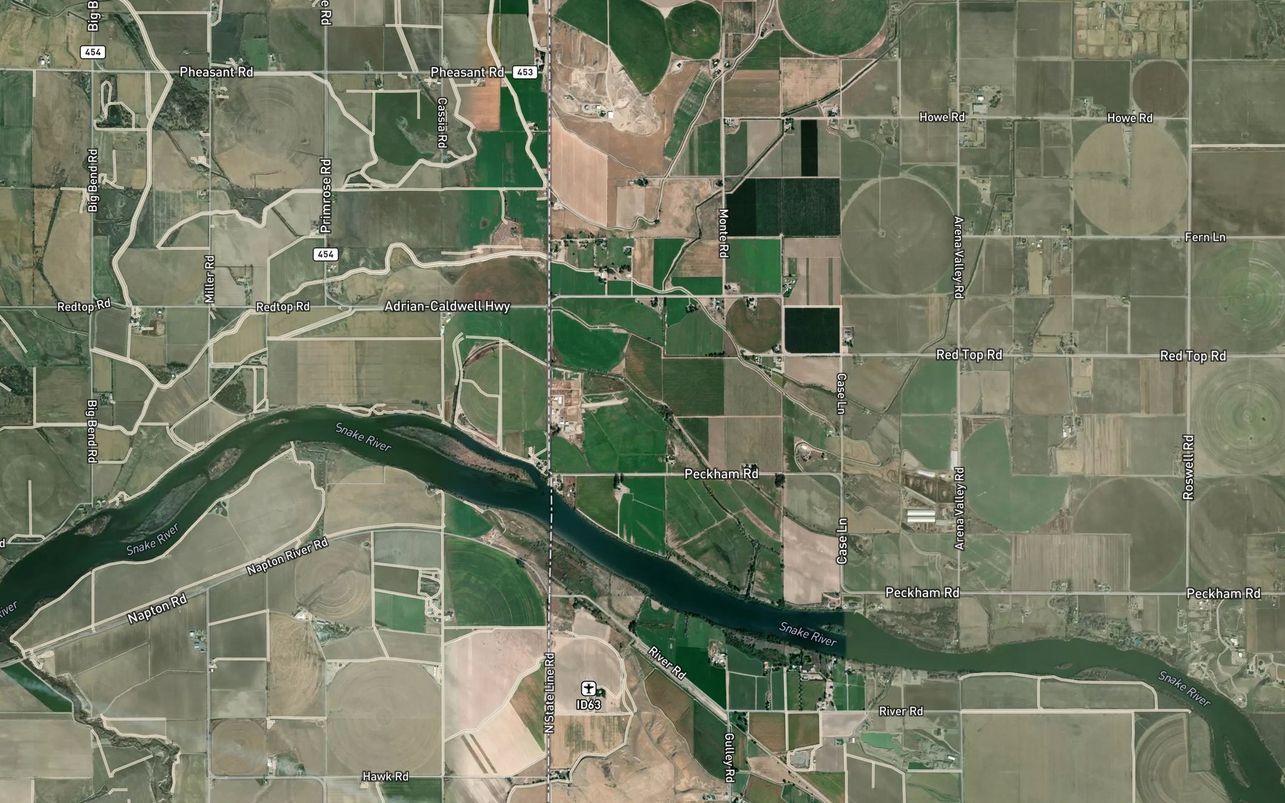 Satellite map of the Allen Drain