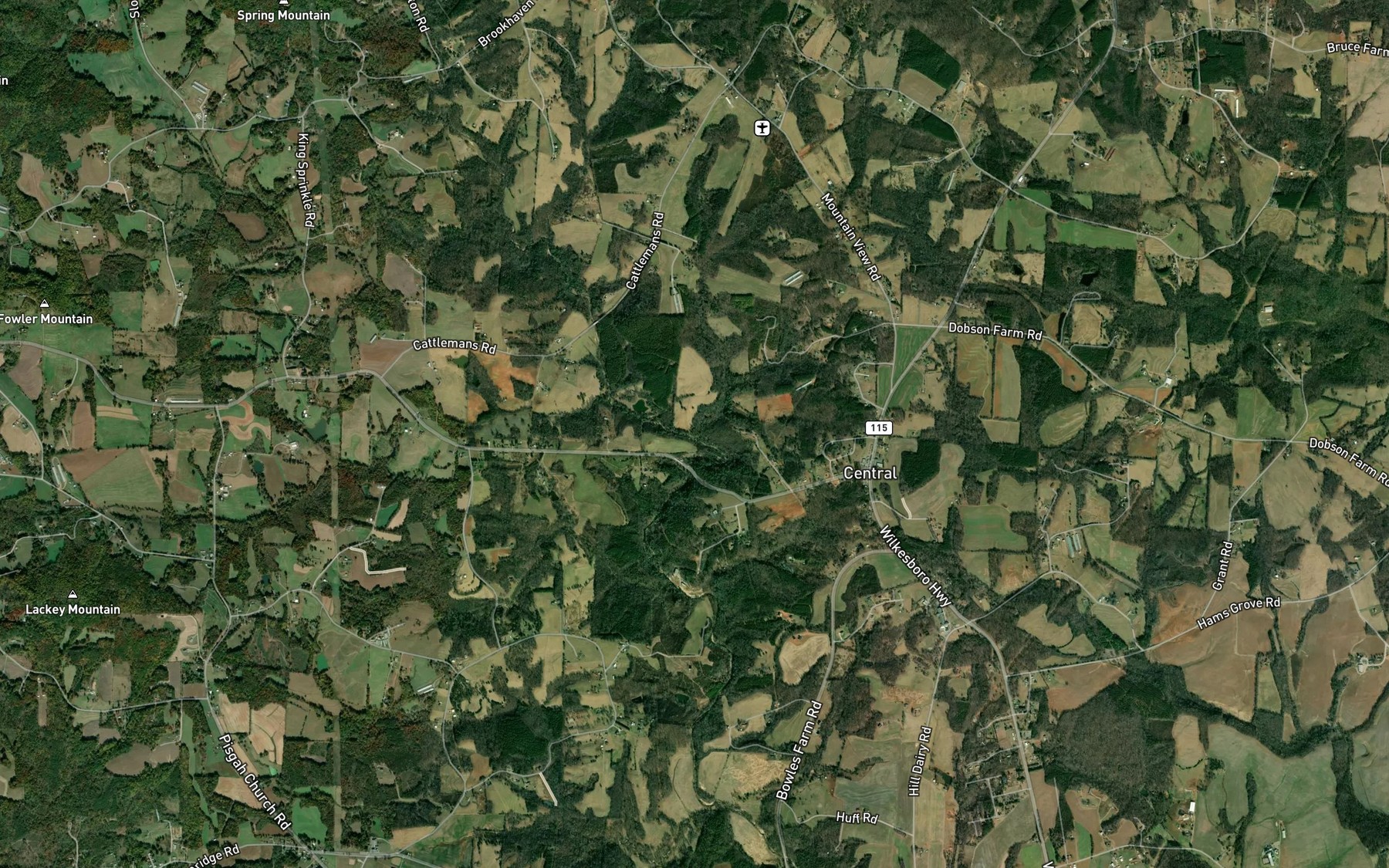 Satellite map of the Buck Branch