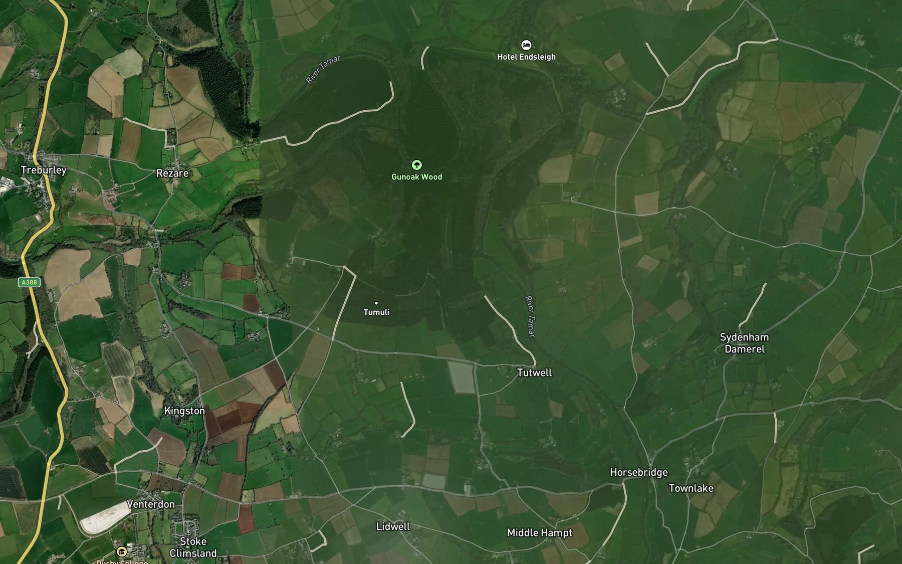 Satellite map of the River Inny