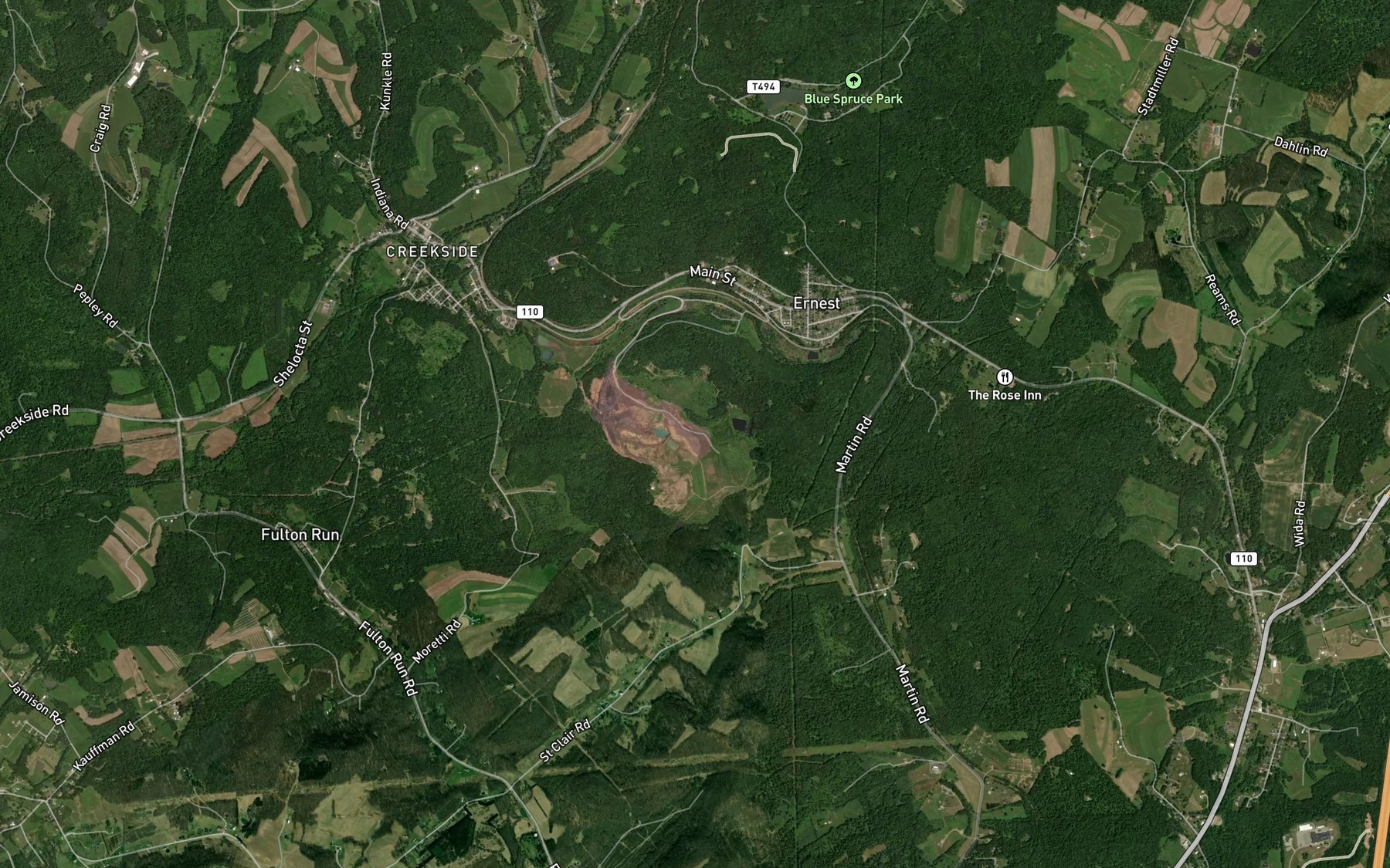 Satellite map of the Pond F