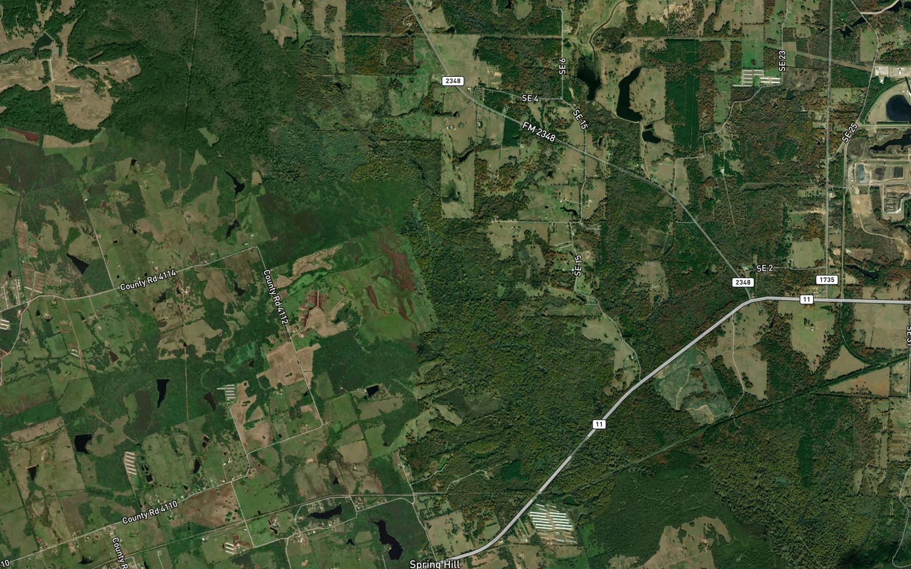 Satellite map of the Prairie Branch