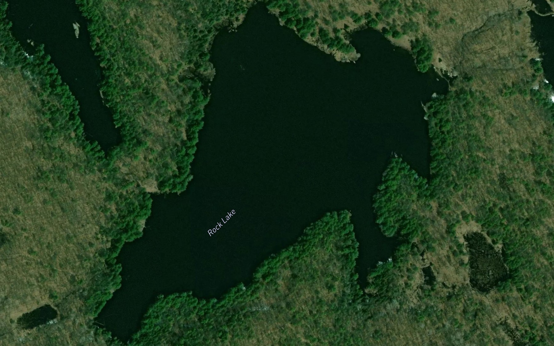 Satellite map of the Rock Lake