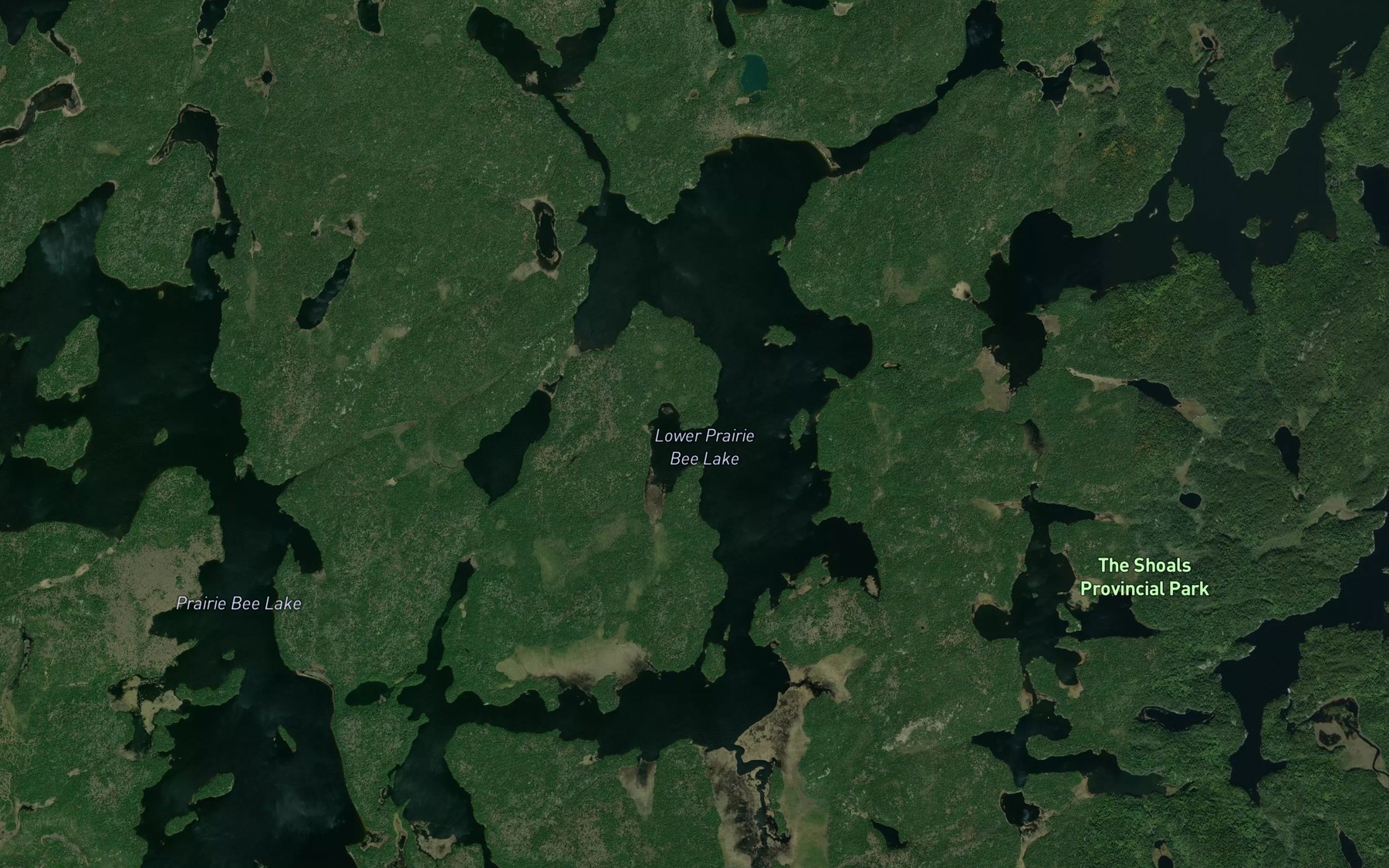 Satellite map of the Lower Prairie Bee Lake