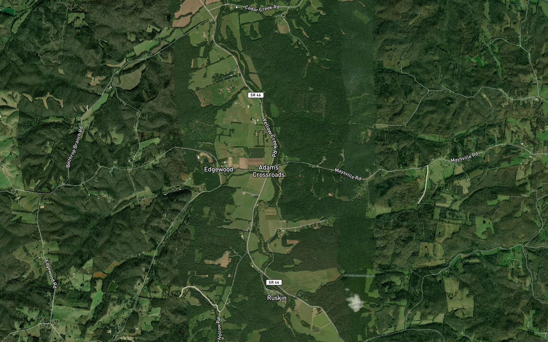 Satellite map of the Whiteoak Branch