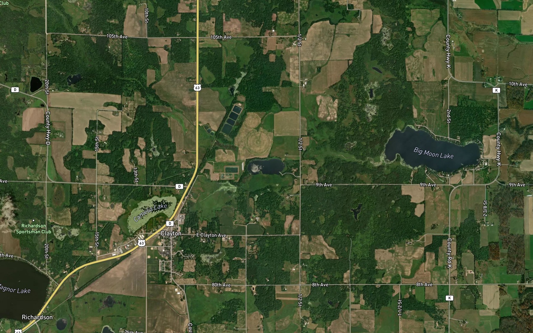 Satellite map of the Little Moon Lake