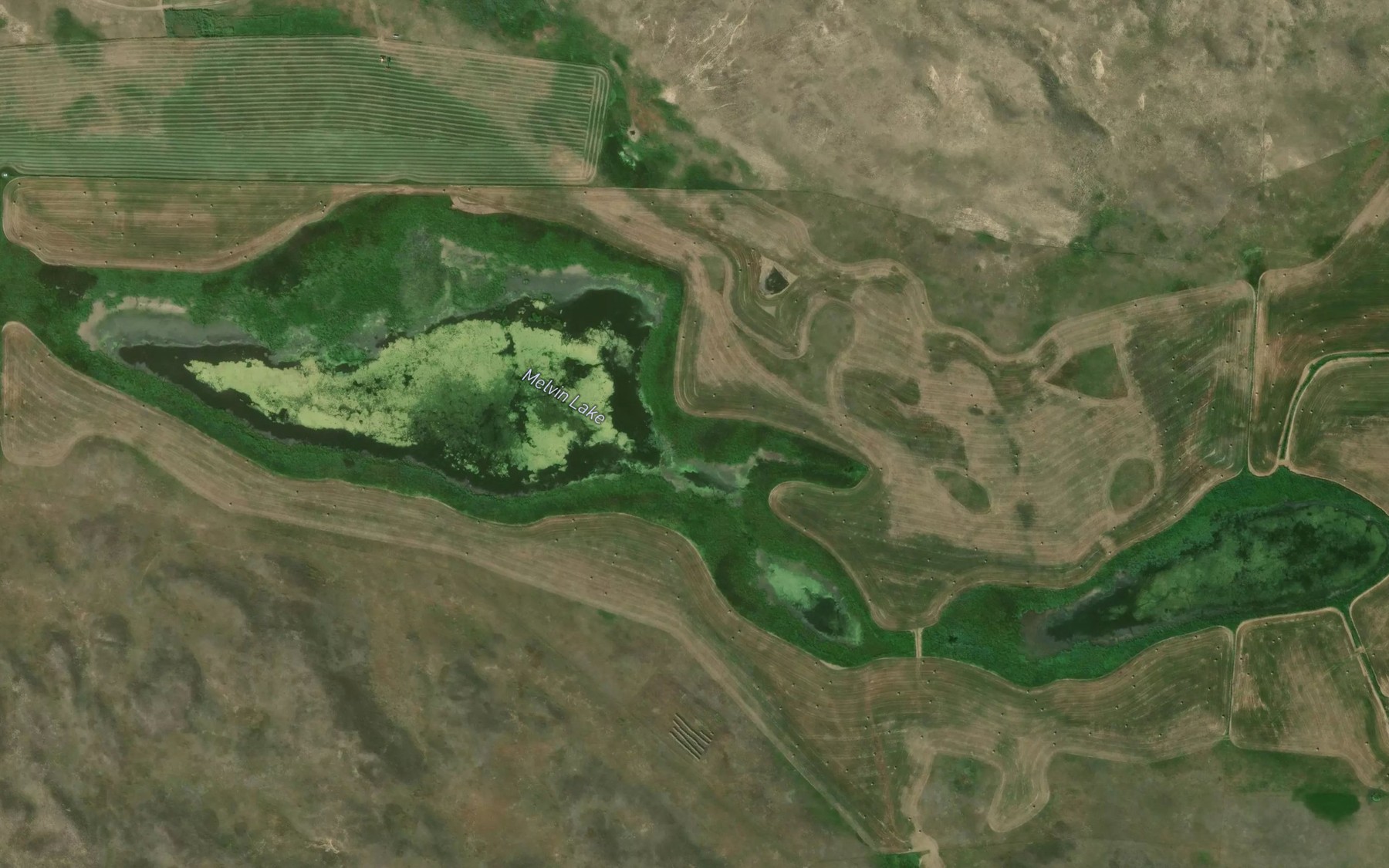 Satellite map of the Melvin Lake