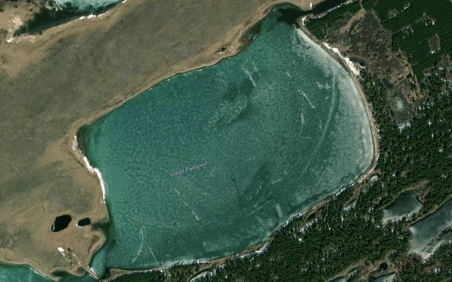 Satellite map of the Ozero Rybach'ye