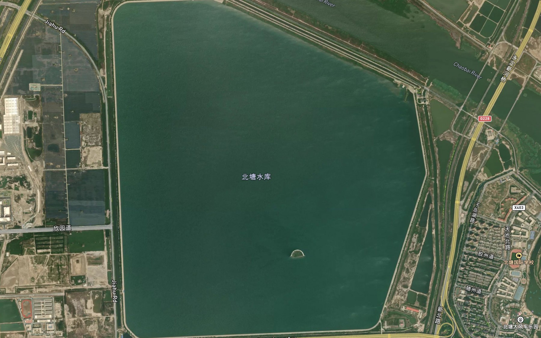 Satellite map of the Beitang Shuiku