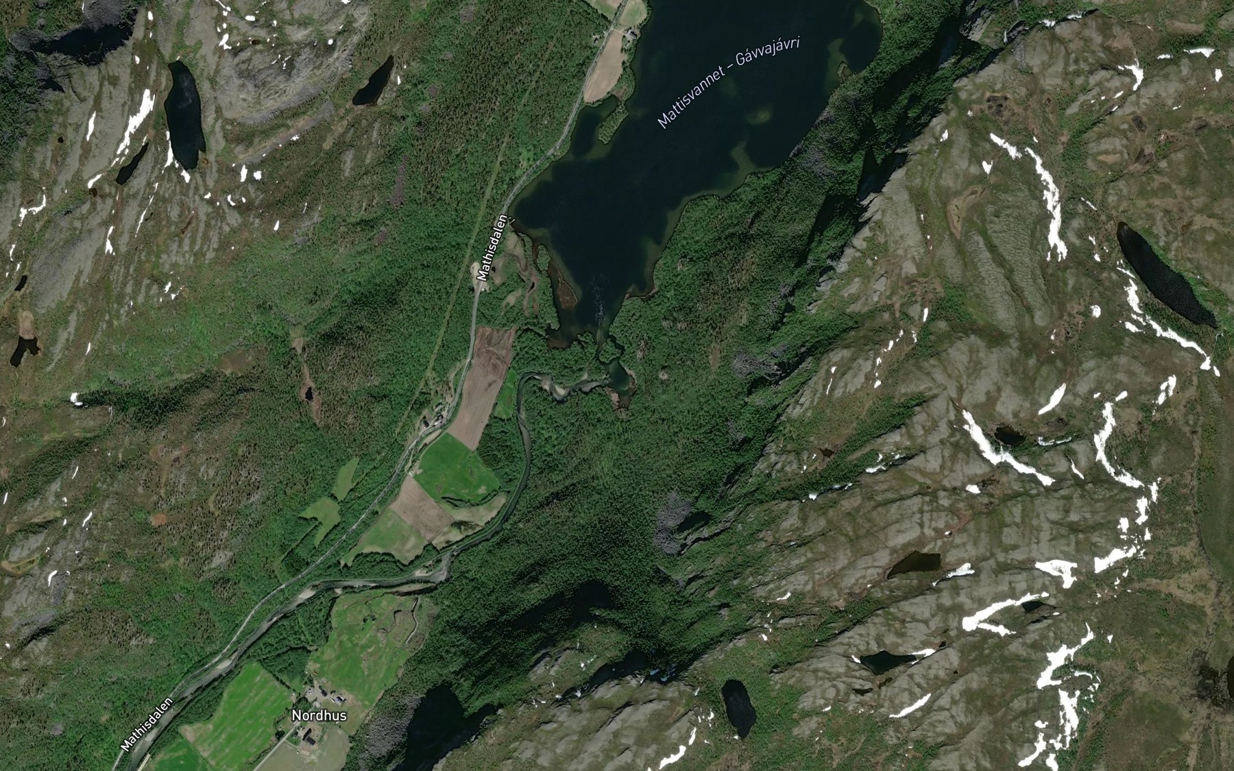 Satellite map of the Gutnajavri